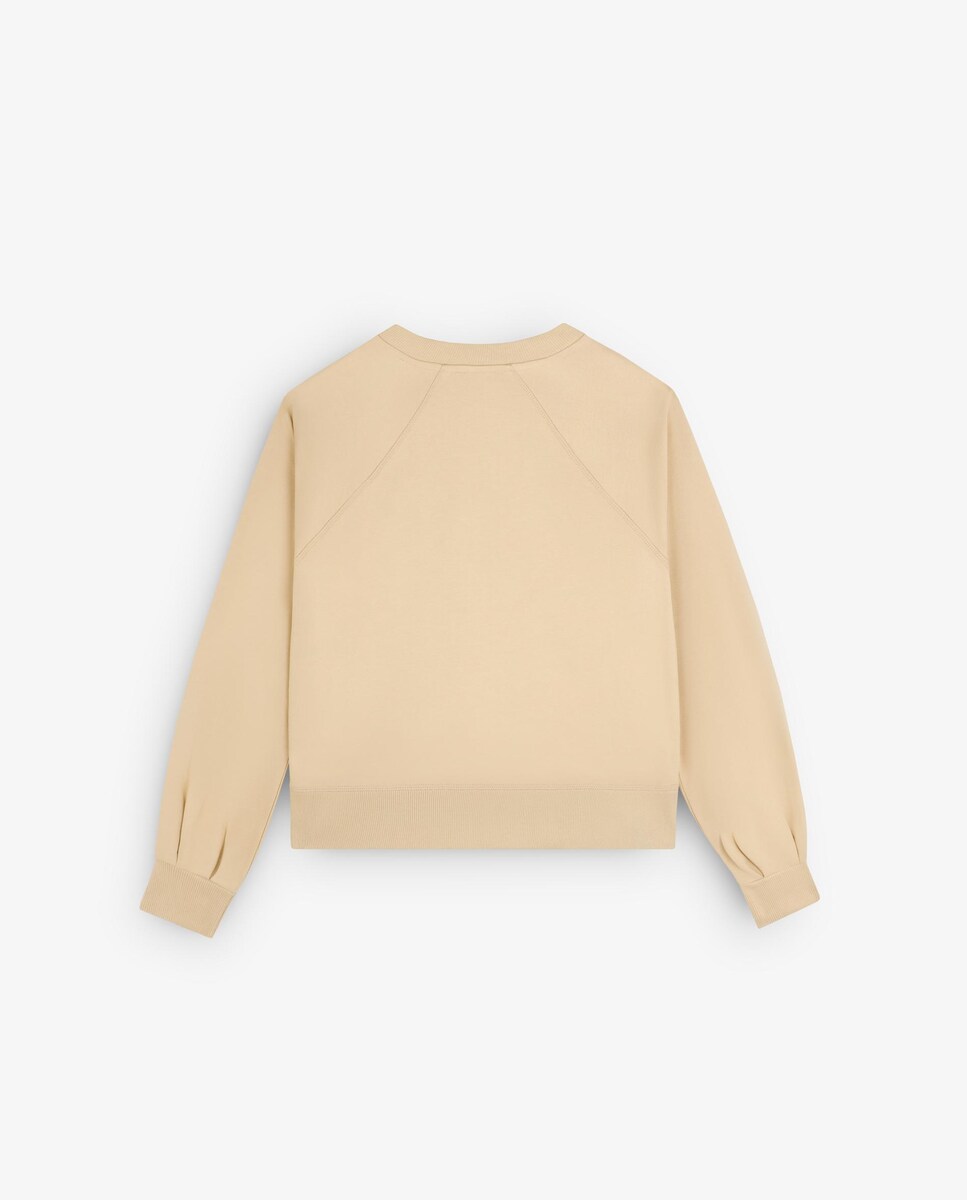 Camisola de Algodão com Decote em V Camel-5