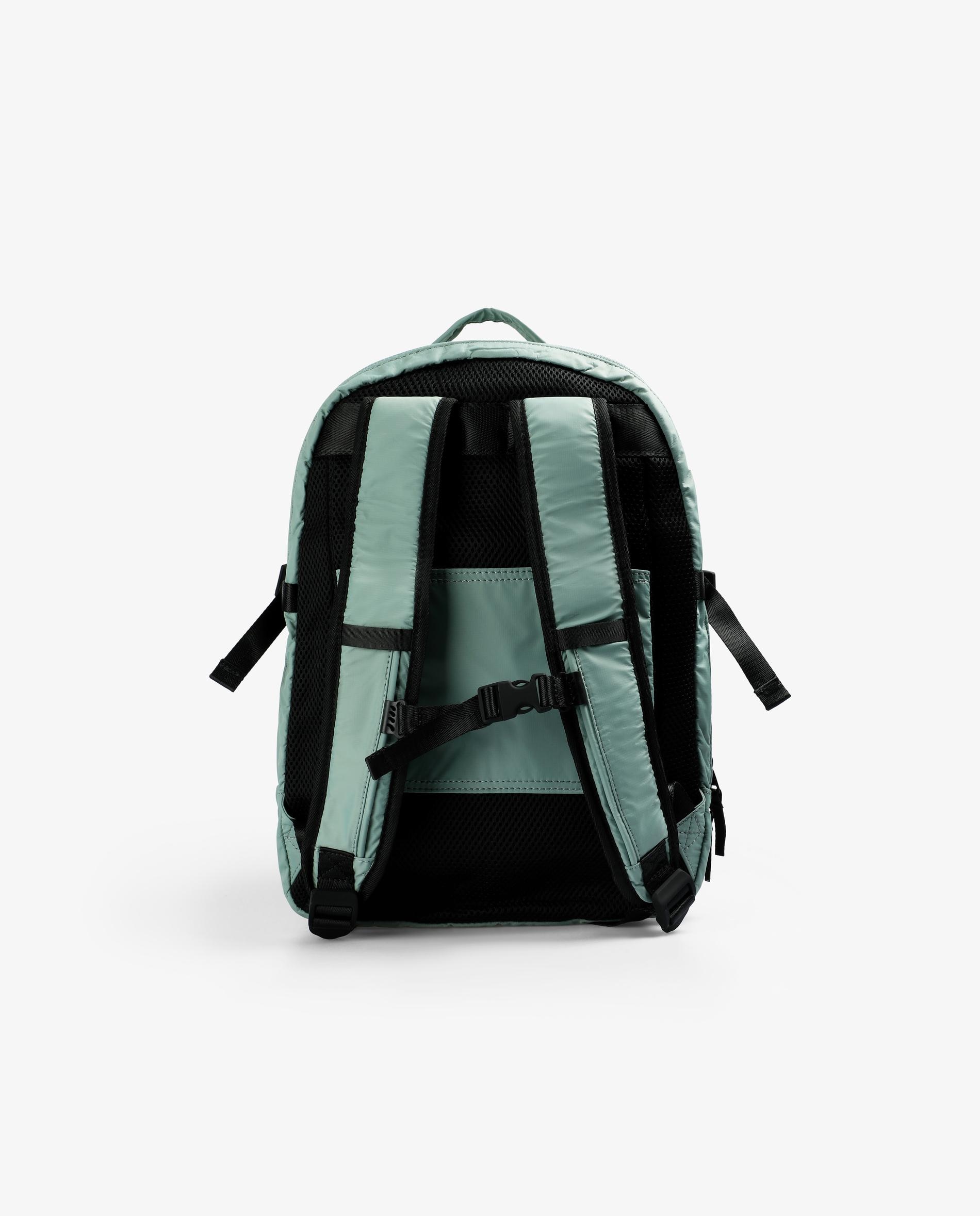 Mochila de Estilo Desportivo com Logo em Contraste Verde Água-2