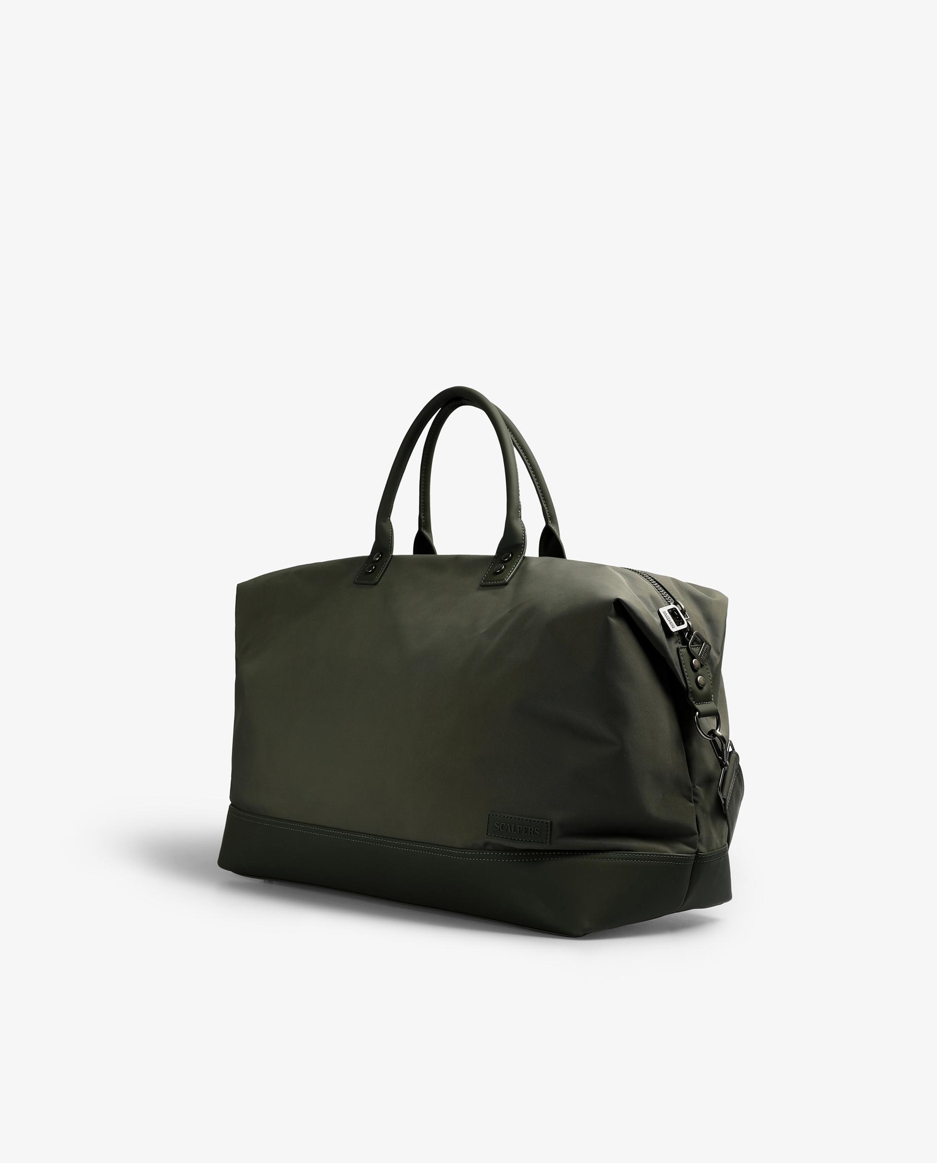 Mala a Tiracolo de Viagem com Fecho Zip e Alça de Mão Verde-3