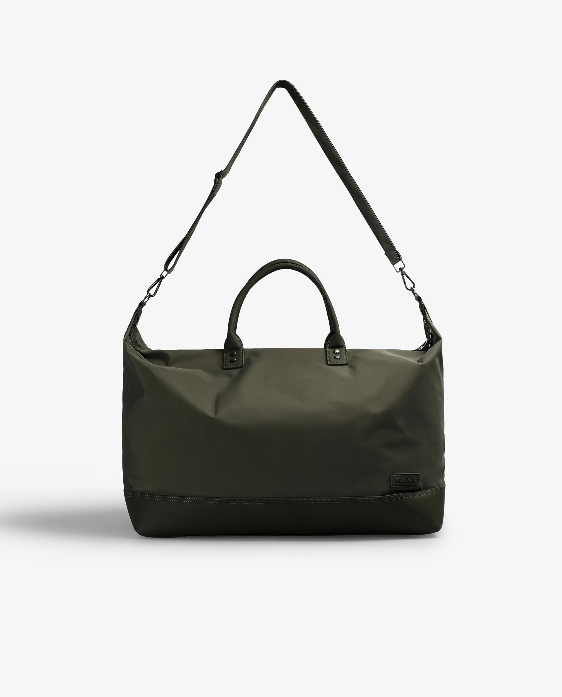 Mala a Tiracolo de Viagem com Fecho Zip e Alça de Mão Verde-4