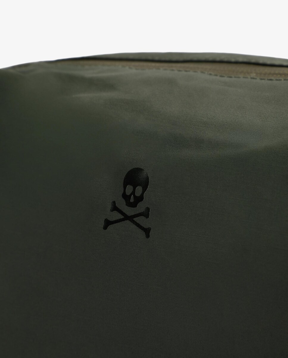 Necessaire com Fecho Zip e Logo Frontal Caqui-4