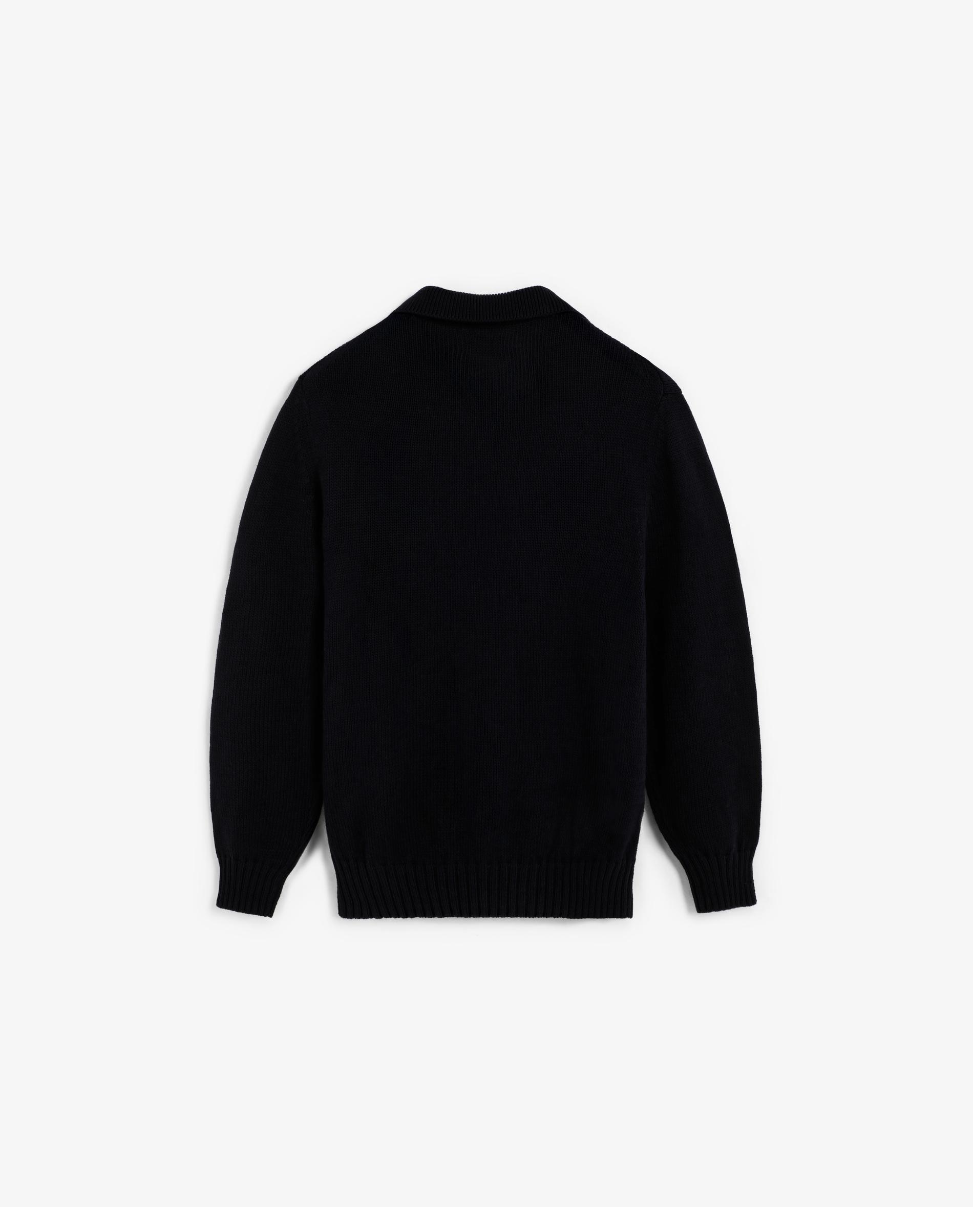 Camisola de Algodão com Gola Tipo Polo Navy-7