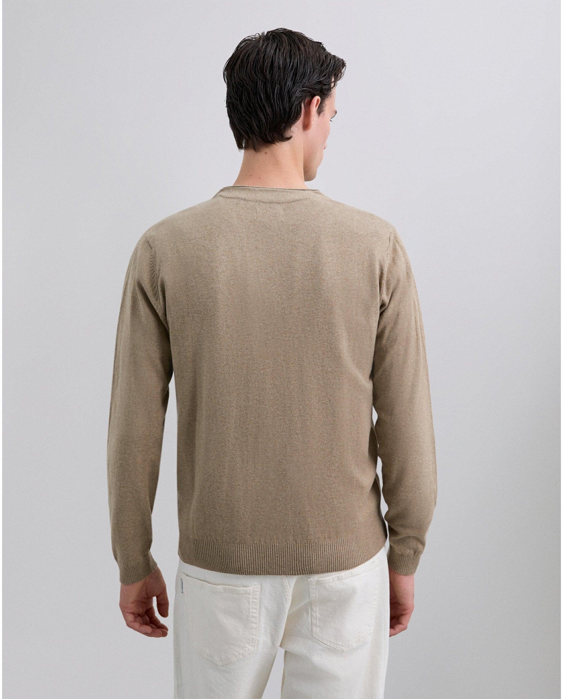 Cárdigan Confecionado em Mescla de Algodão e Cashmere Camel-3