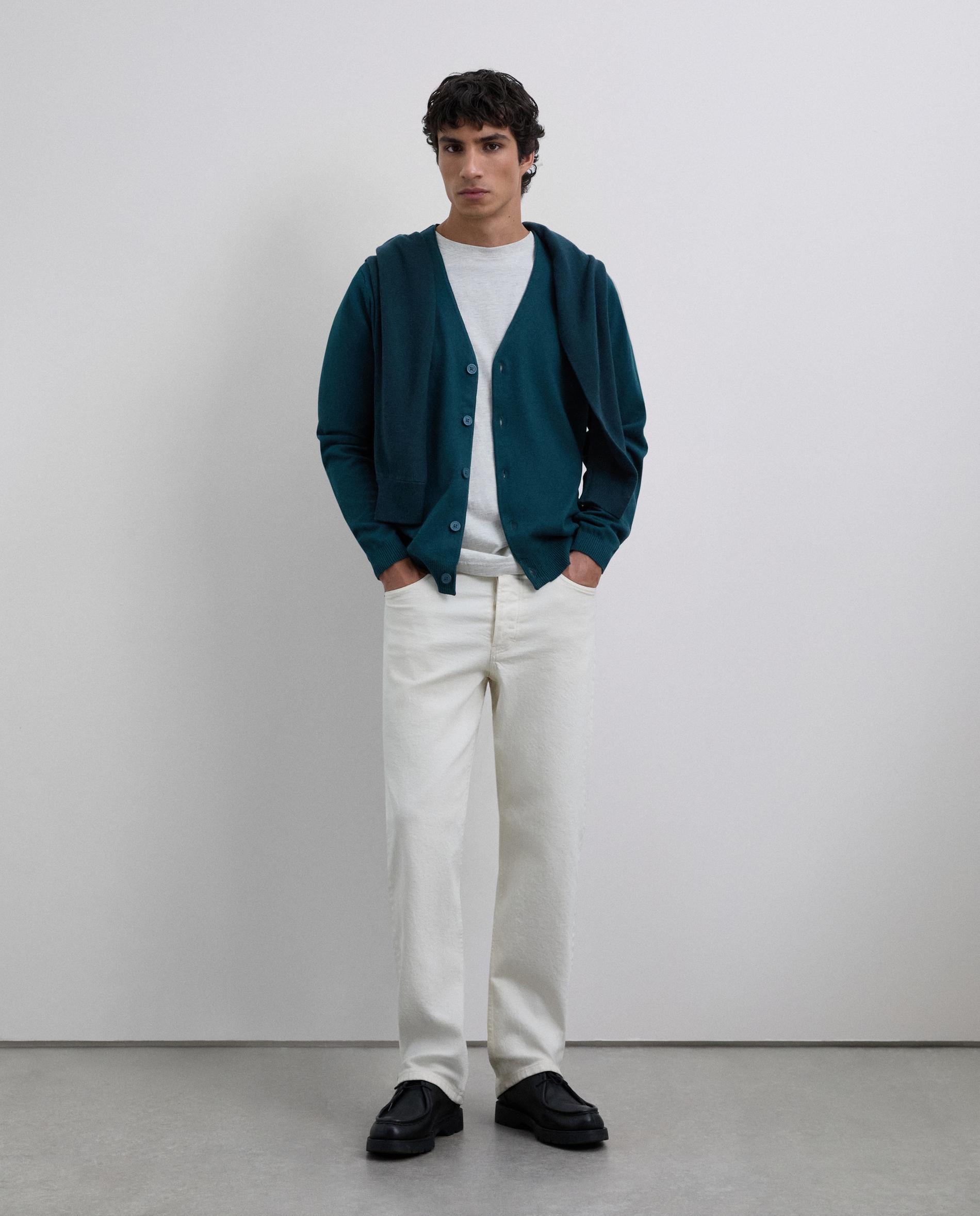 Cardigan com Caveira a Tom no Peito e Fecho de Botões Verde roxo-2