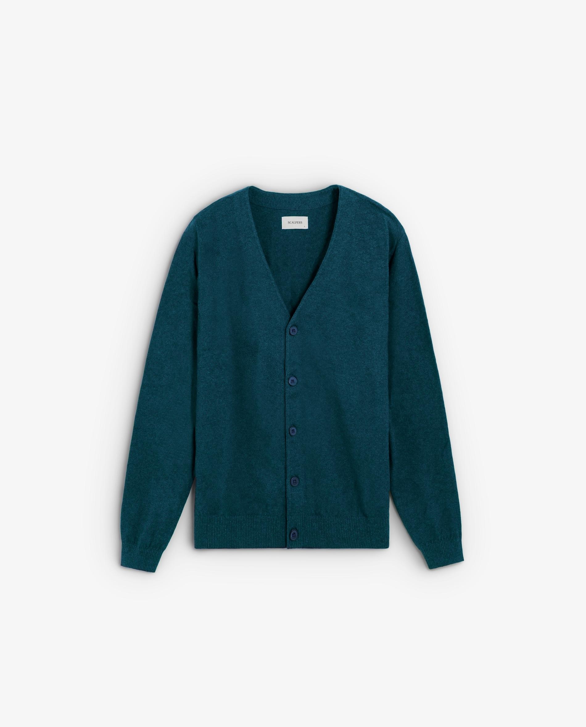 Cardigan com Caveira a Tom no Peito e Fecho de Botões Verde roxo-5