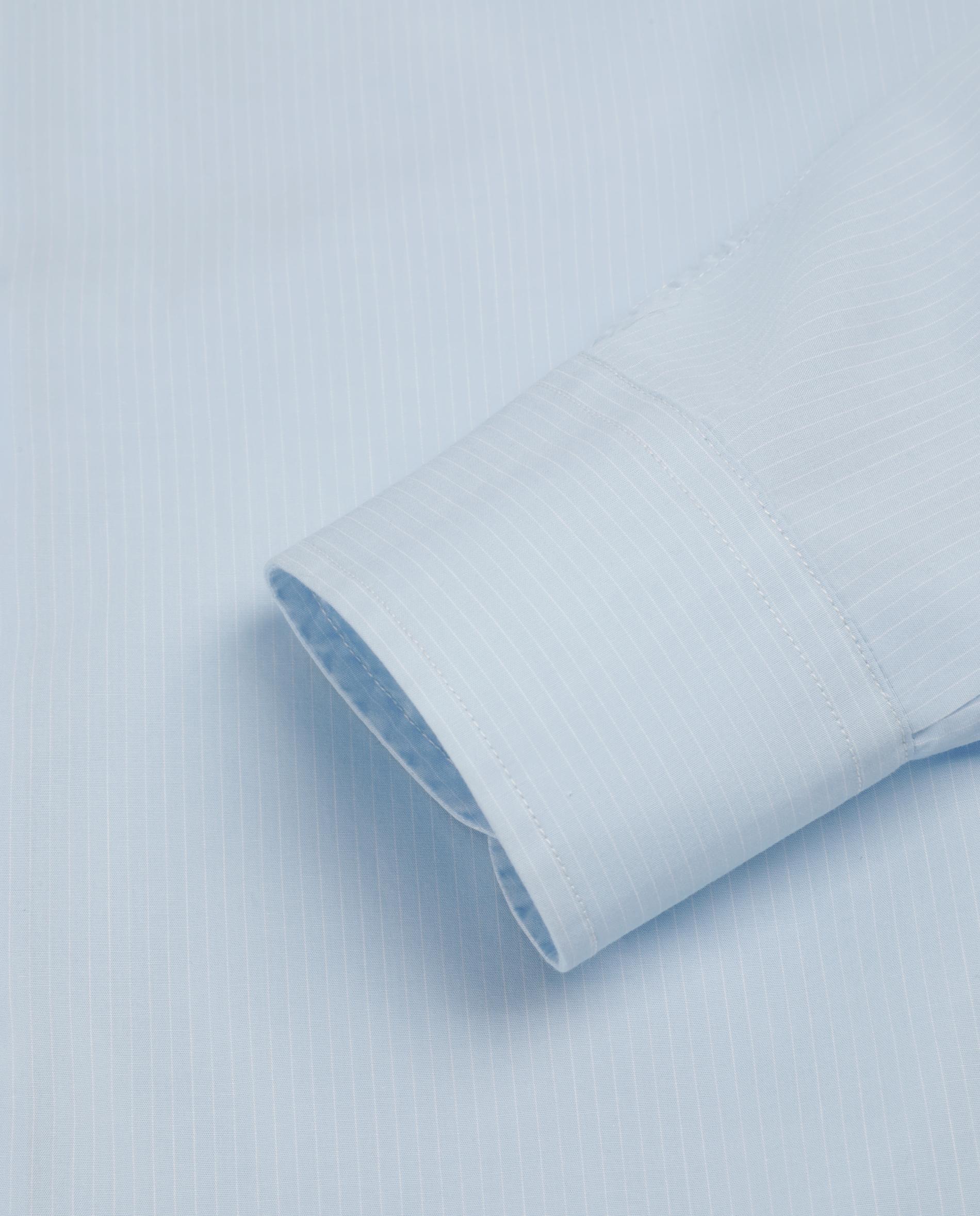 Camisa Regular Às Riscas Azul-claro-3