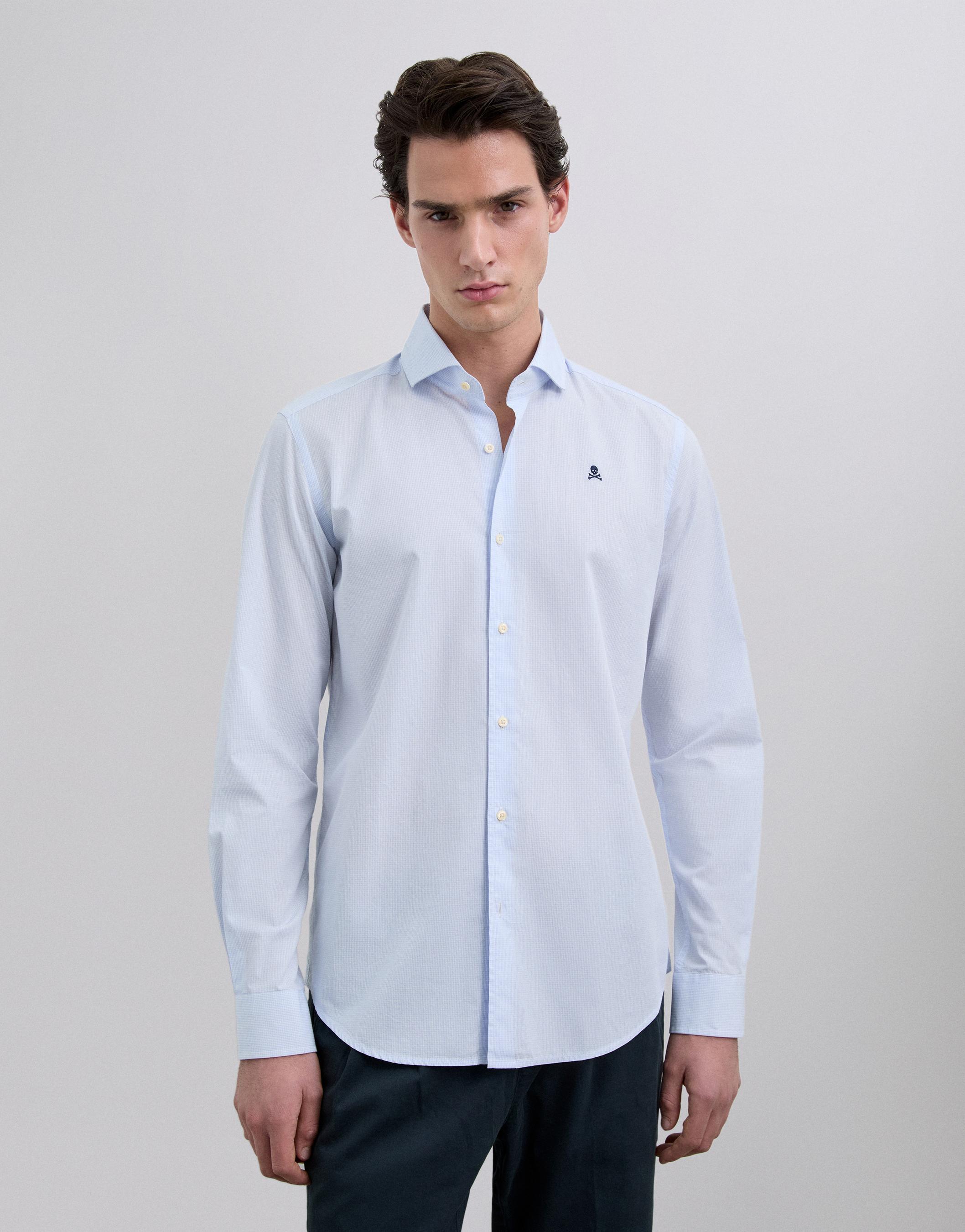 Imagem 0 de Camisa Formal de Algodão com Logo em Contraste