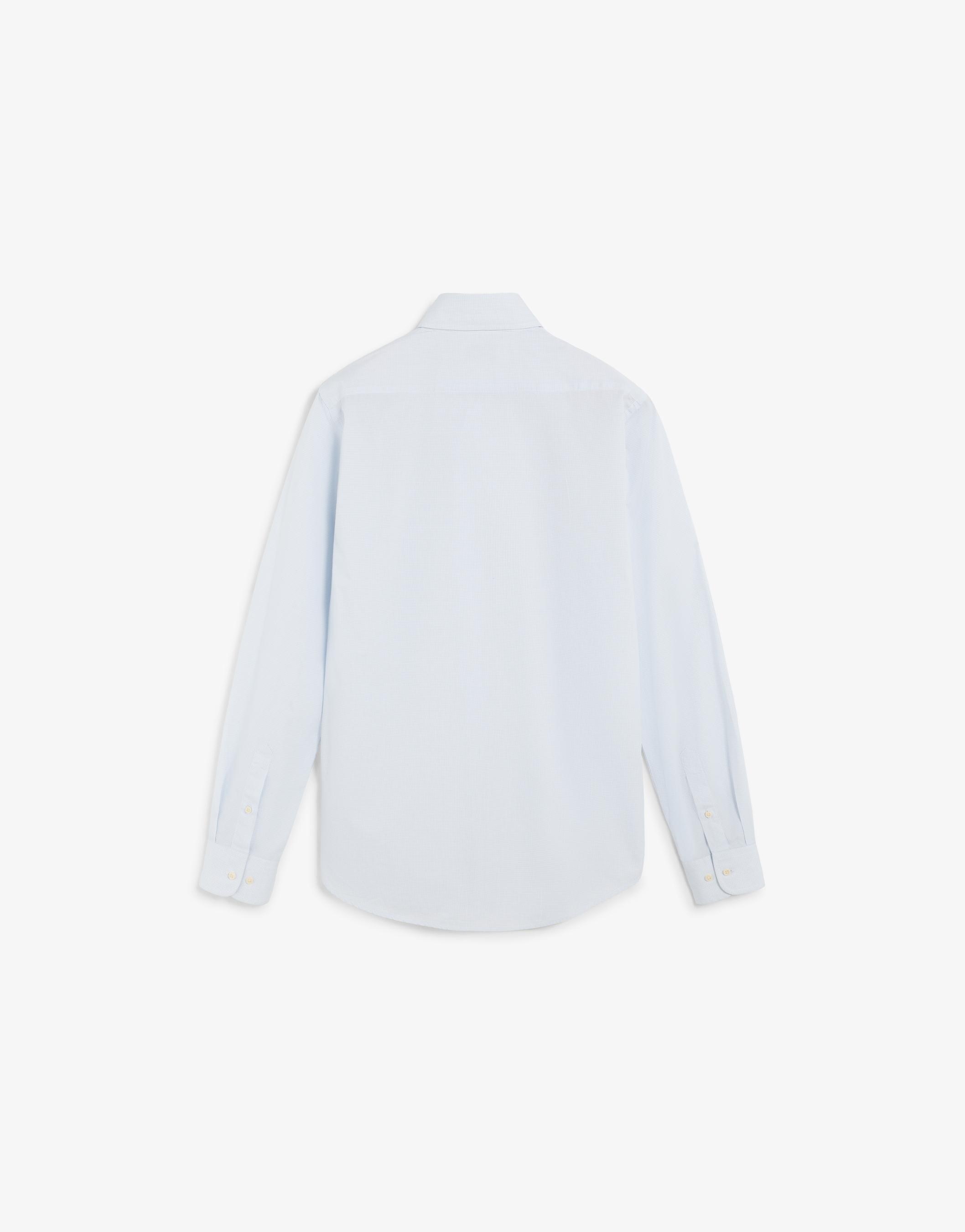 Camisa Formal de Algodão com Logo em Contraste Azul-claro-6