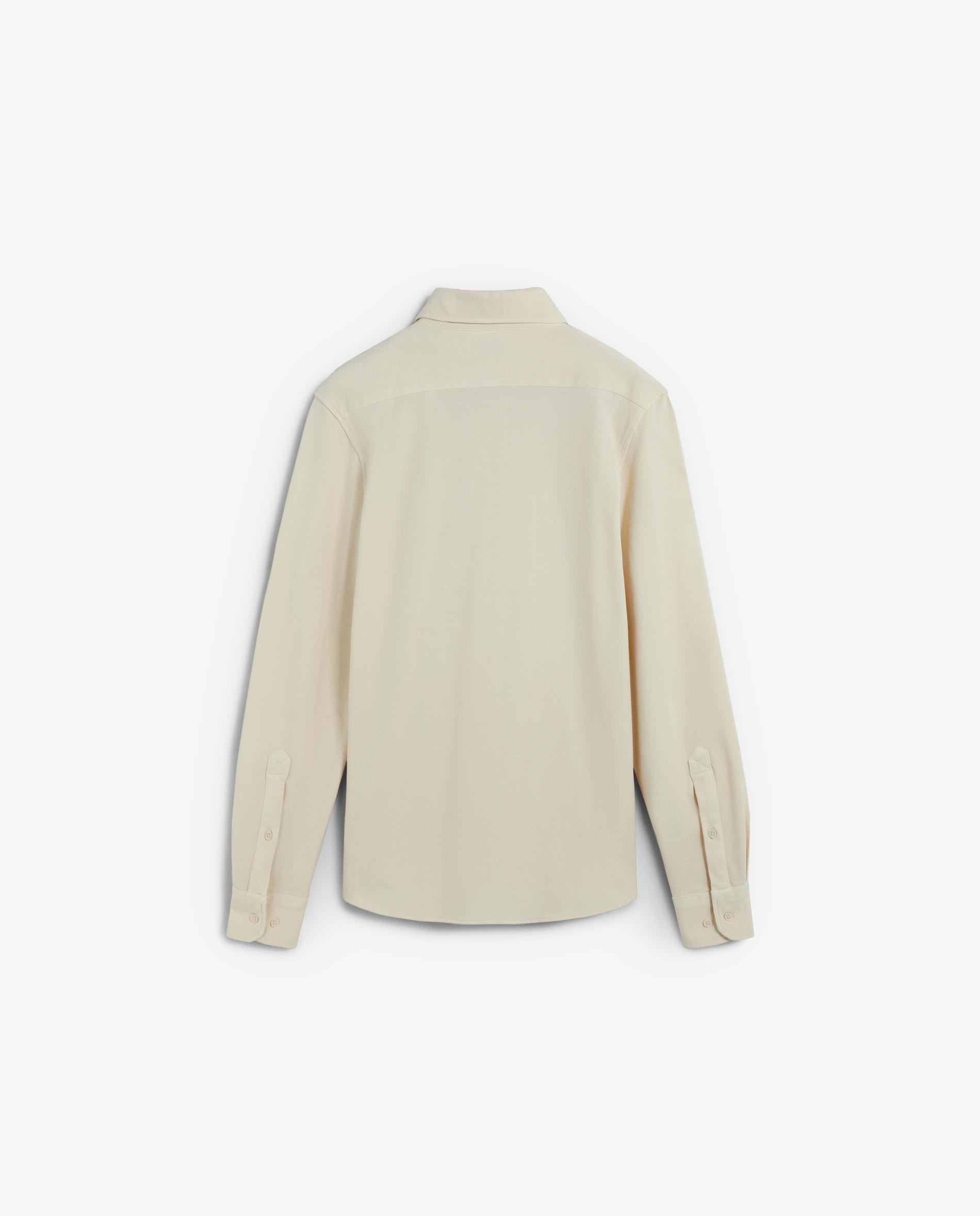 Camisa de Corte Clássico com Botões Creme-2