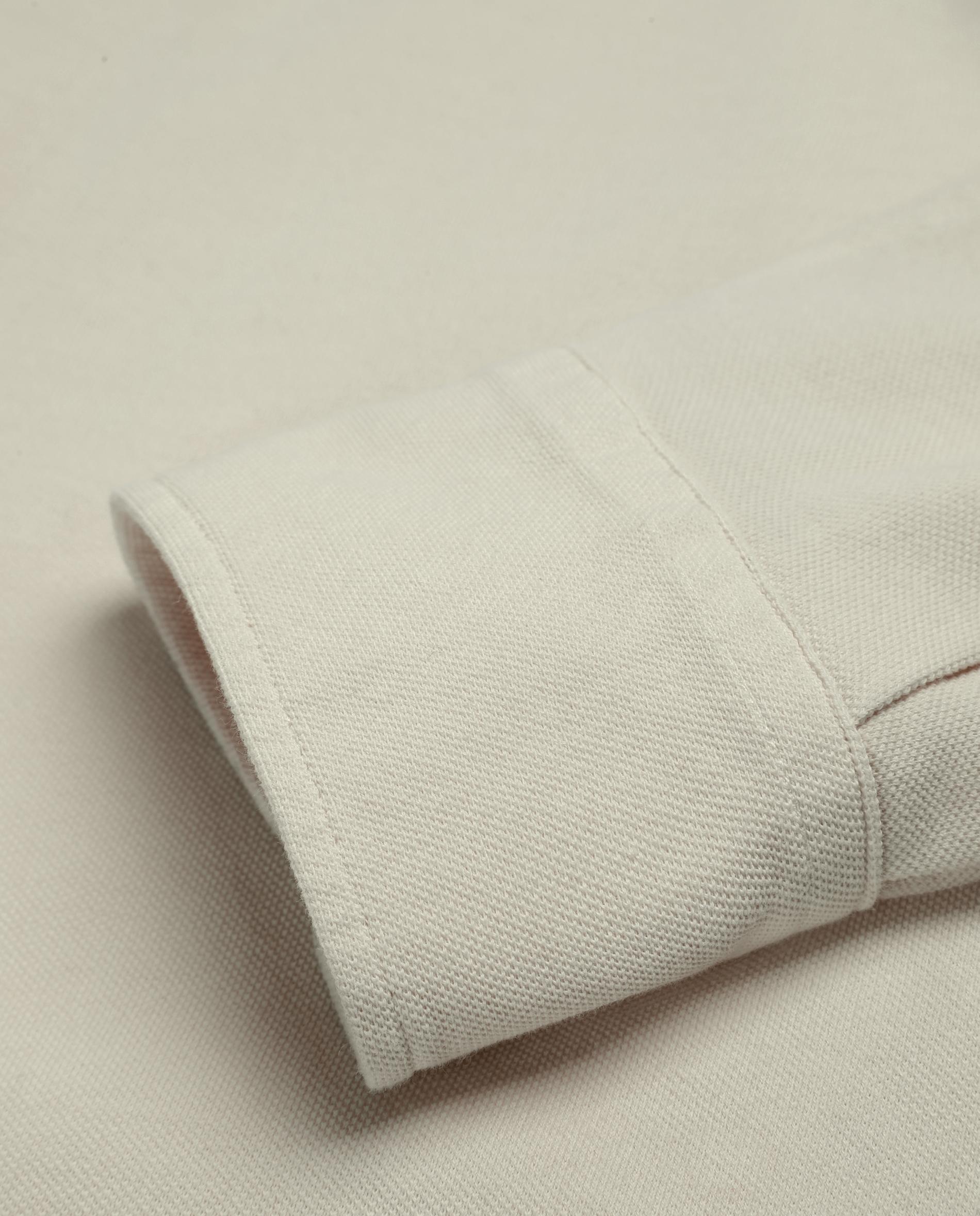 Camisa de Corte Clássico com Botões Creme-3