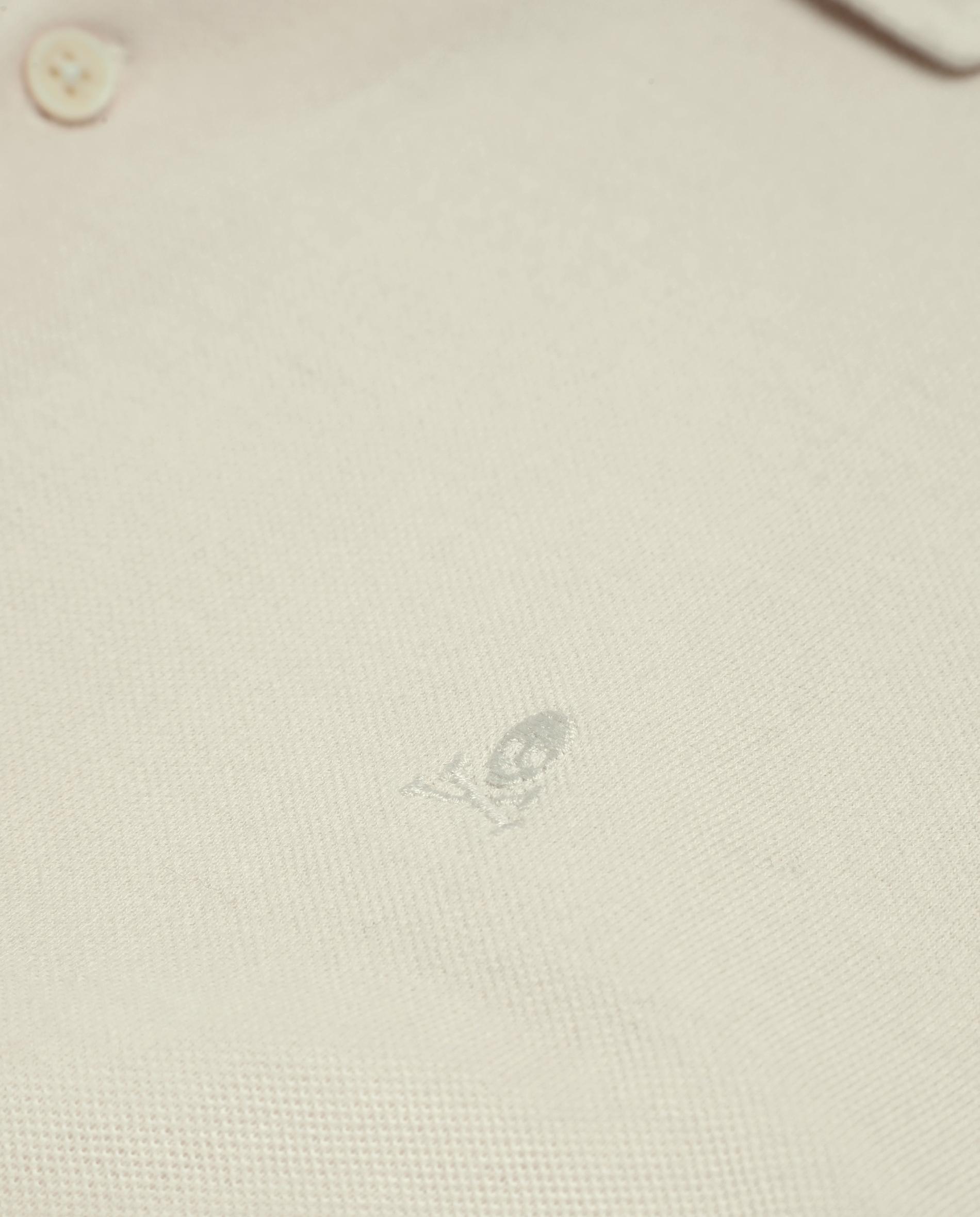 Camisa de Corte Clássico com Botões Creme-4