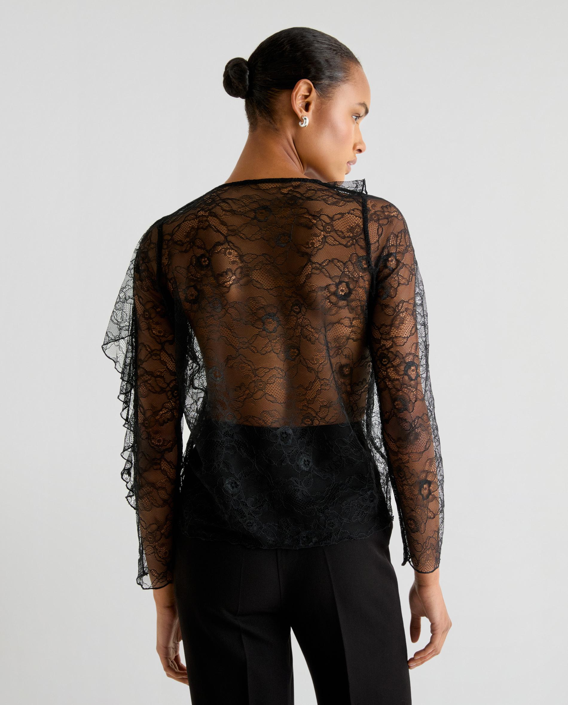 Blusa de Renda com Folhos Pretos-5
