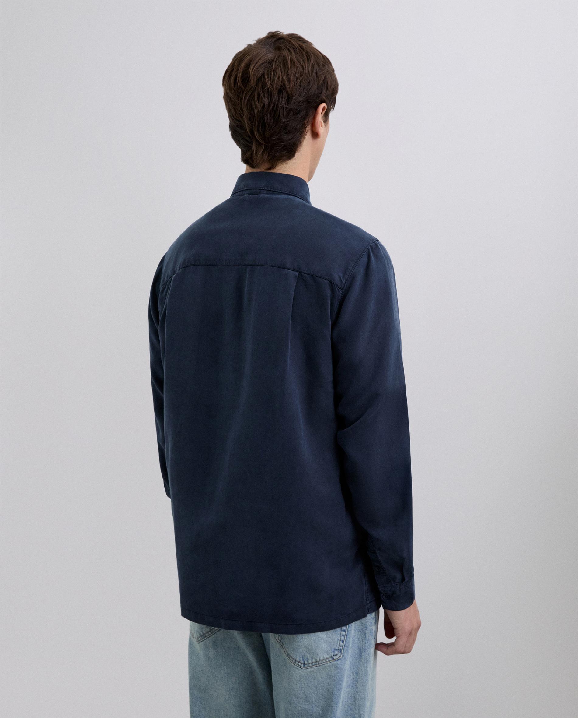Sobrecamisa Confecionada em Algodão, com Gola Clássica, Fechos Frontais de Botões e Dois Bolsos de Plastrão no Peito Navy-2
