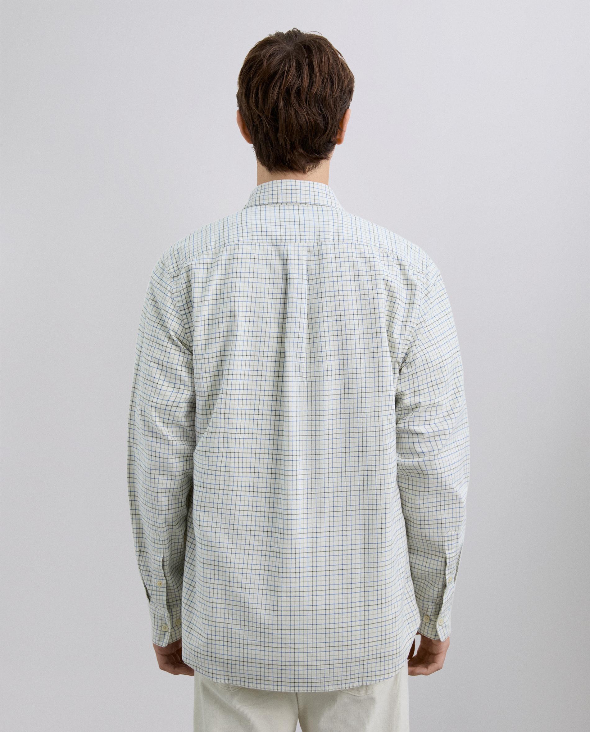 Camisa Aos Quadrados Regular Fit de Manga Comprida Caqui-3