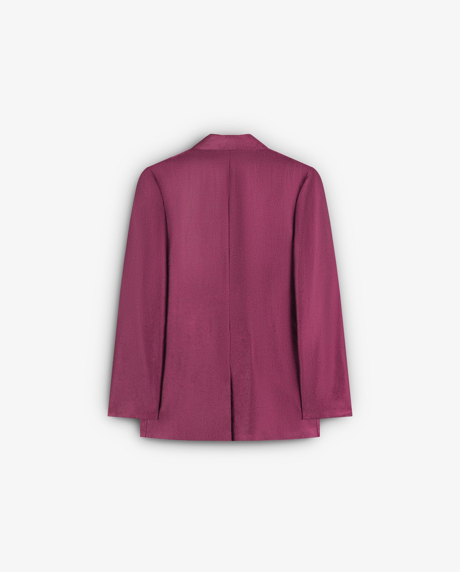 Blazer com Ombreiras em Tecido Acetinado Roxos-7