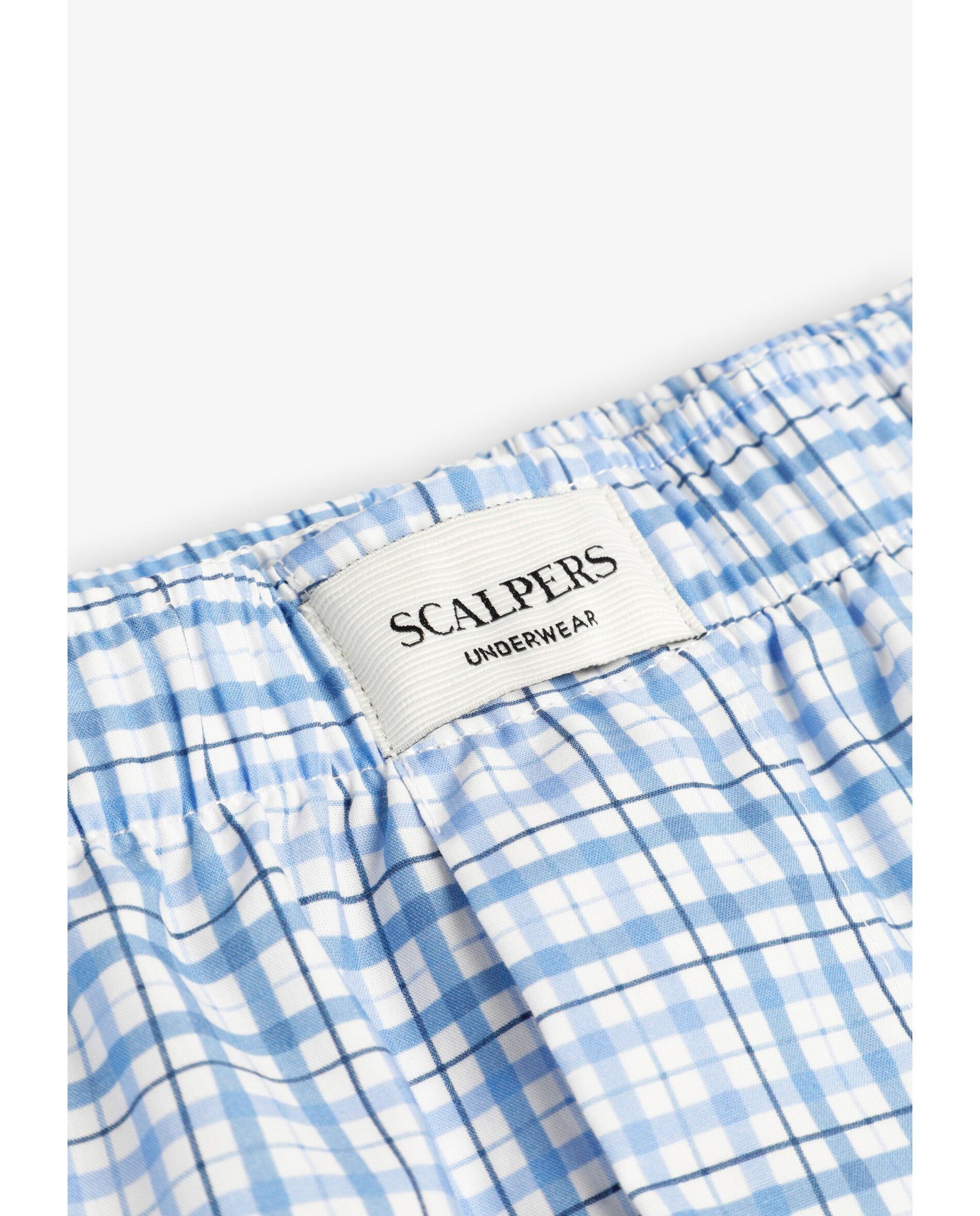 Boxer de Tecido em Algodão Estampado Azul / Branco-4