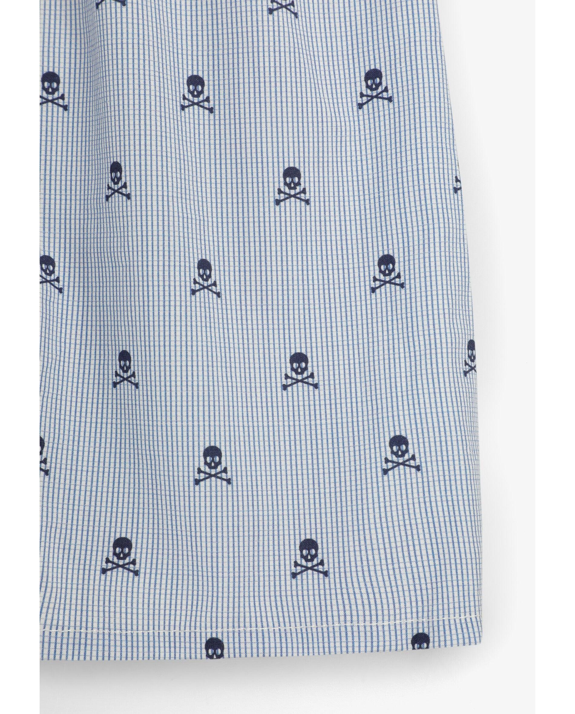 Boxer de Tecido em Algodão Estampado Azul-claro-3