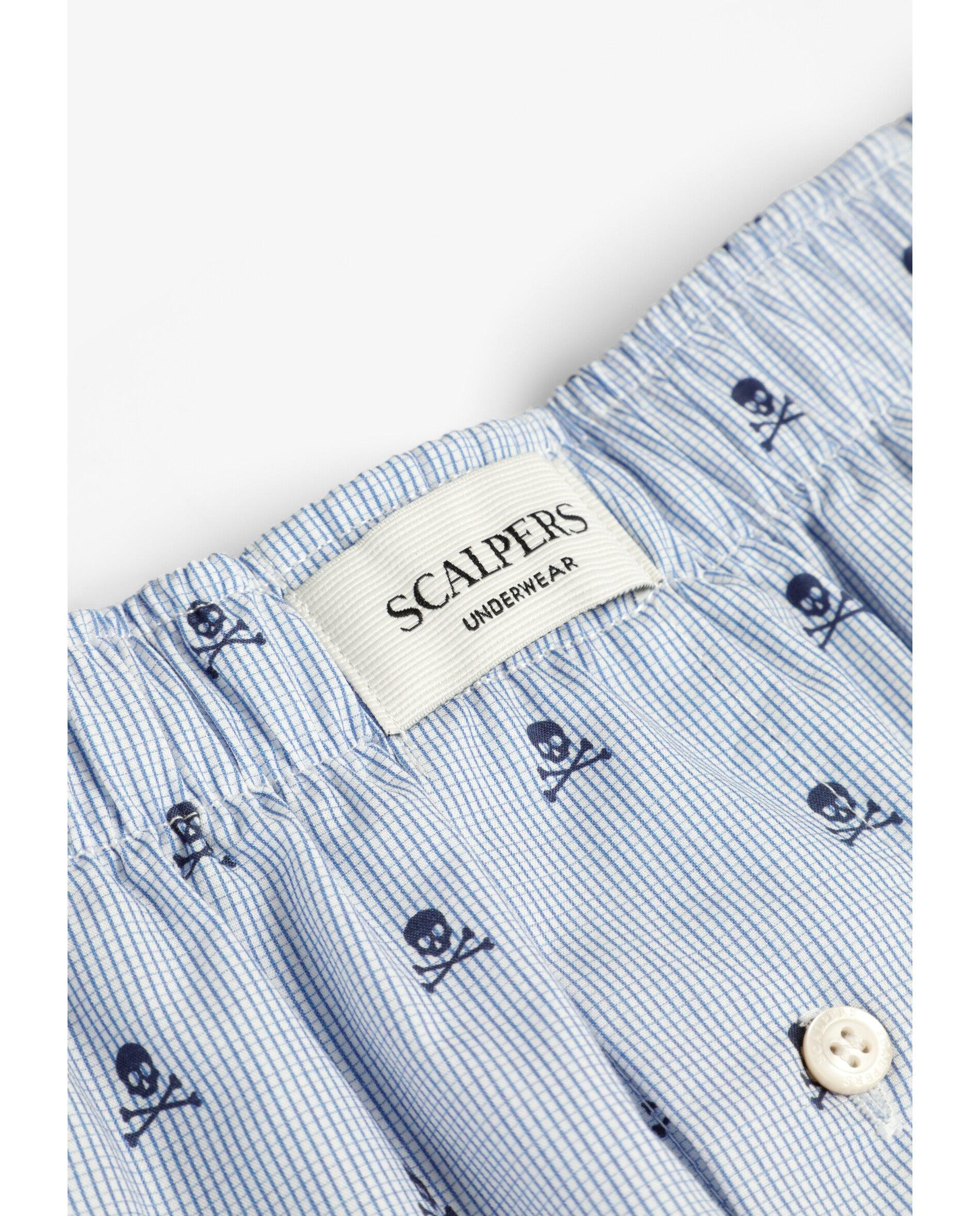 Boxer de Tecido em Algodão Estampado Azul-claro-4
