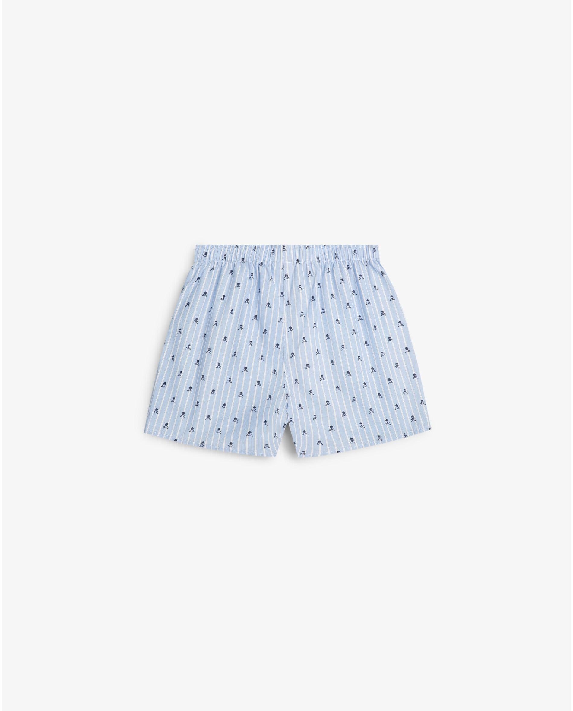Boxers de Tecido em Algodão Estampado Azul-2