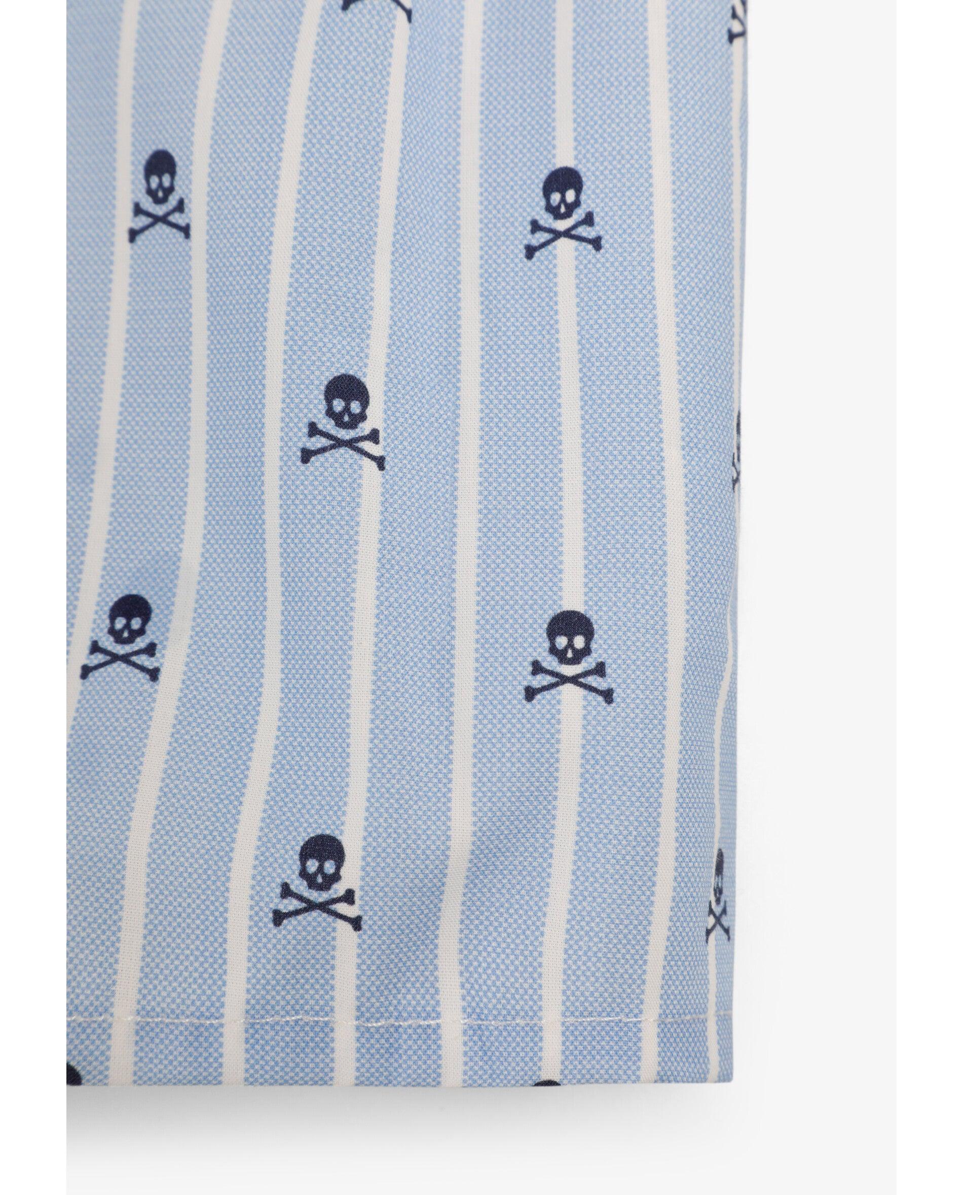 Boxers de Tecido em Algodão Estampado Azul-3