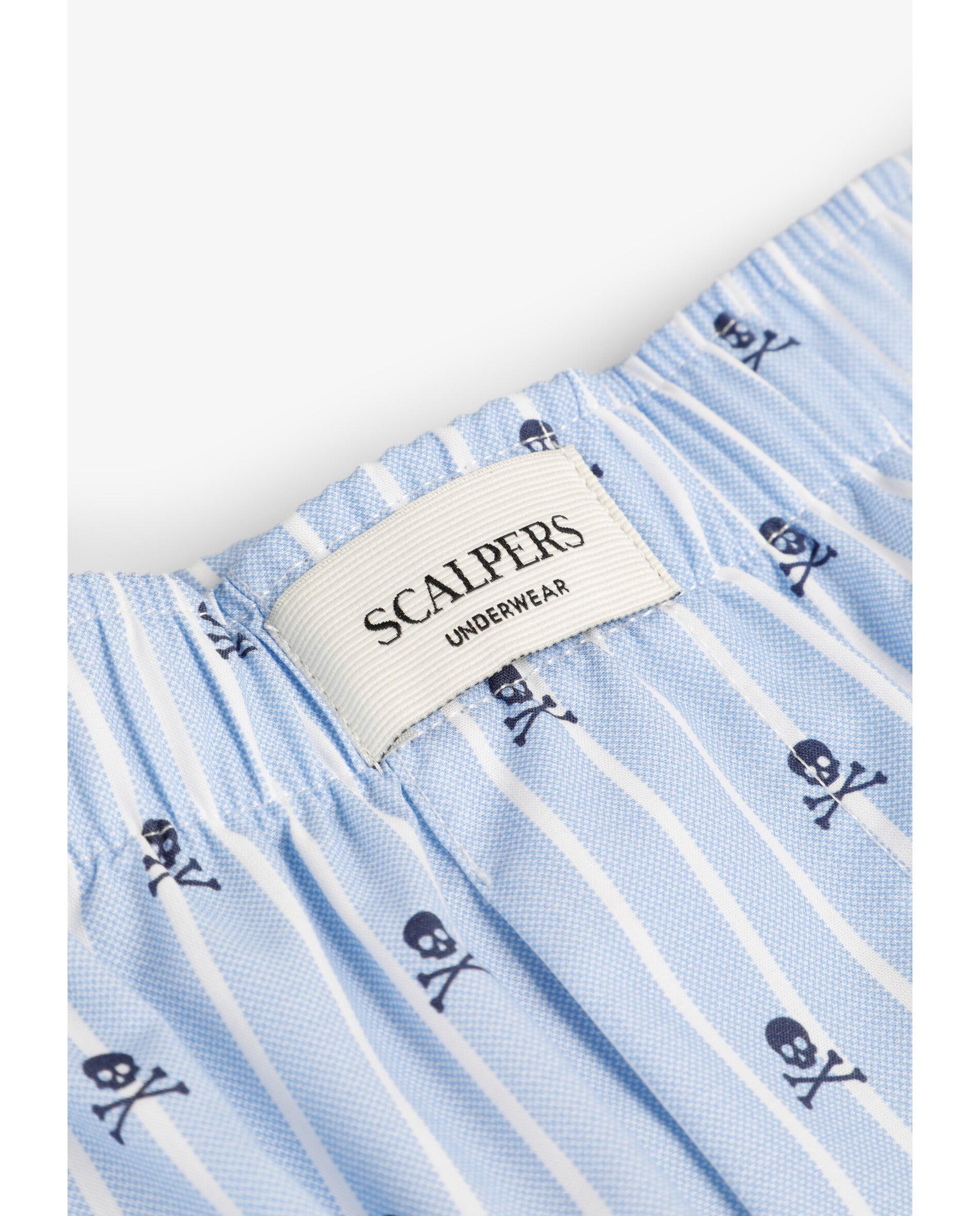 Boxers de Tecido em Algodão Estampado Azul-4
