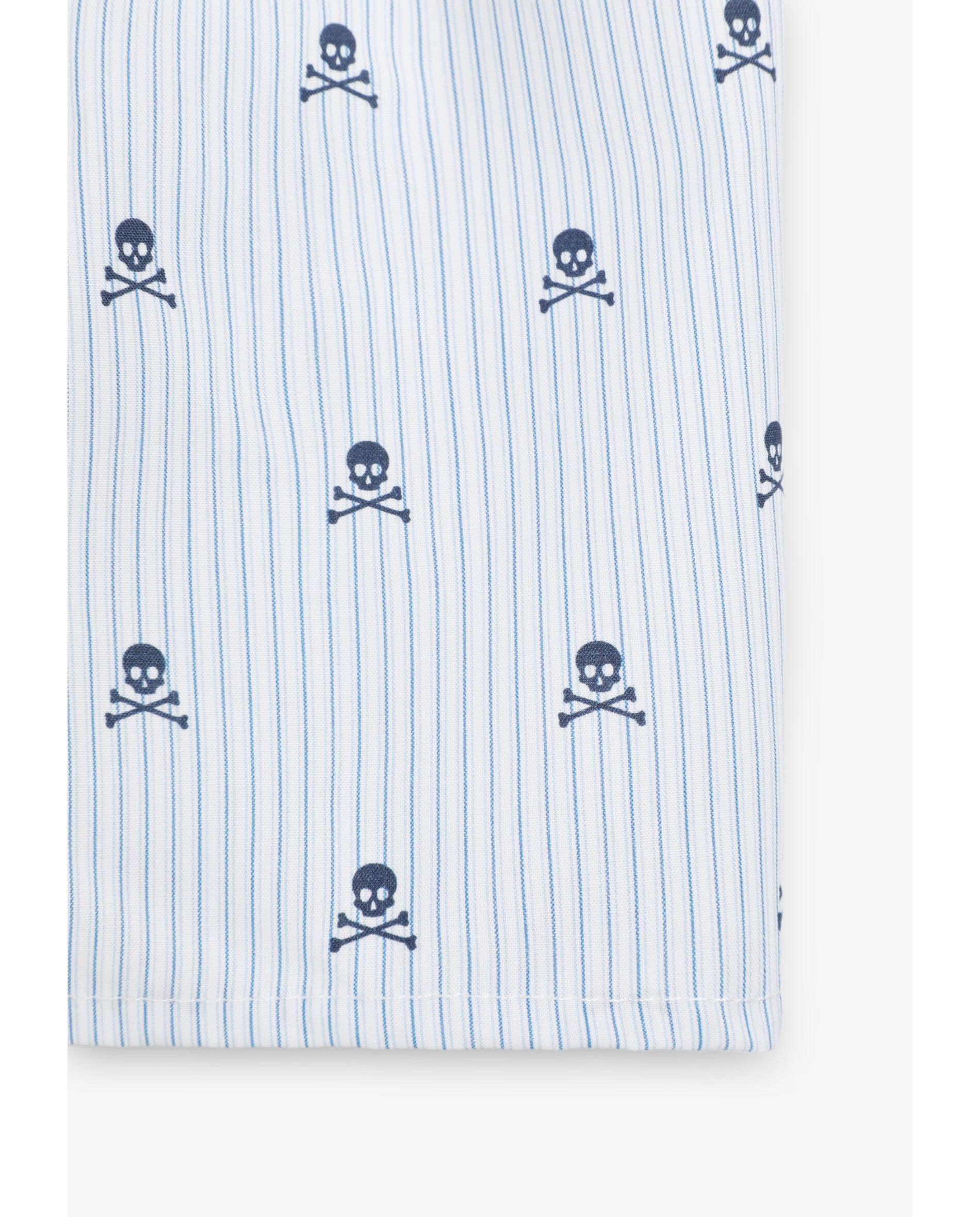 Boxers de Tecido em Algodão Estampado Azul-claro-3