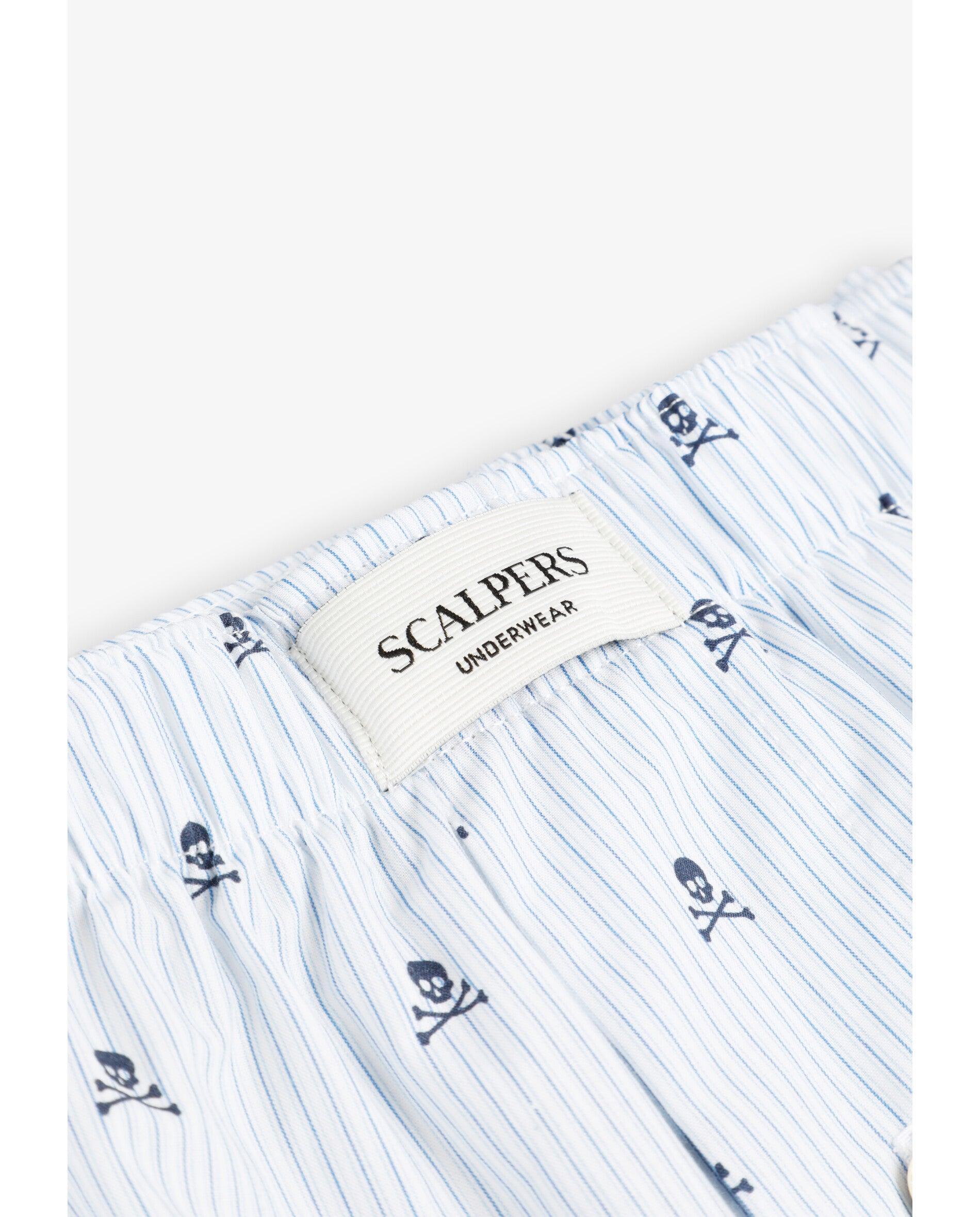 Boxers de Tecido em Algodão Estampado Azul-claro-4