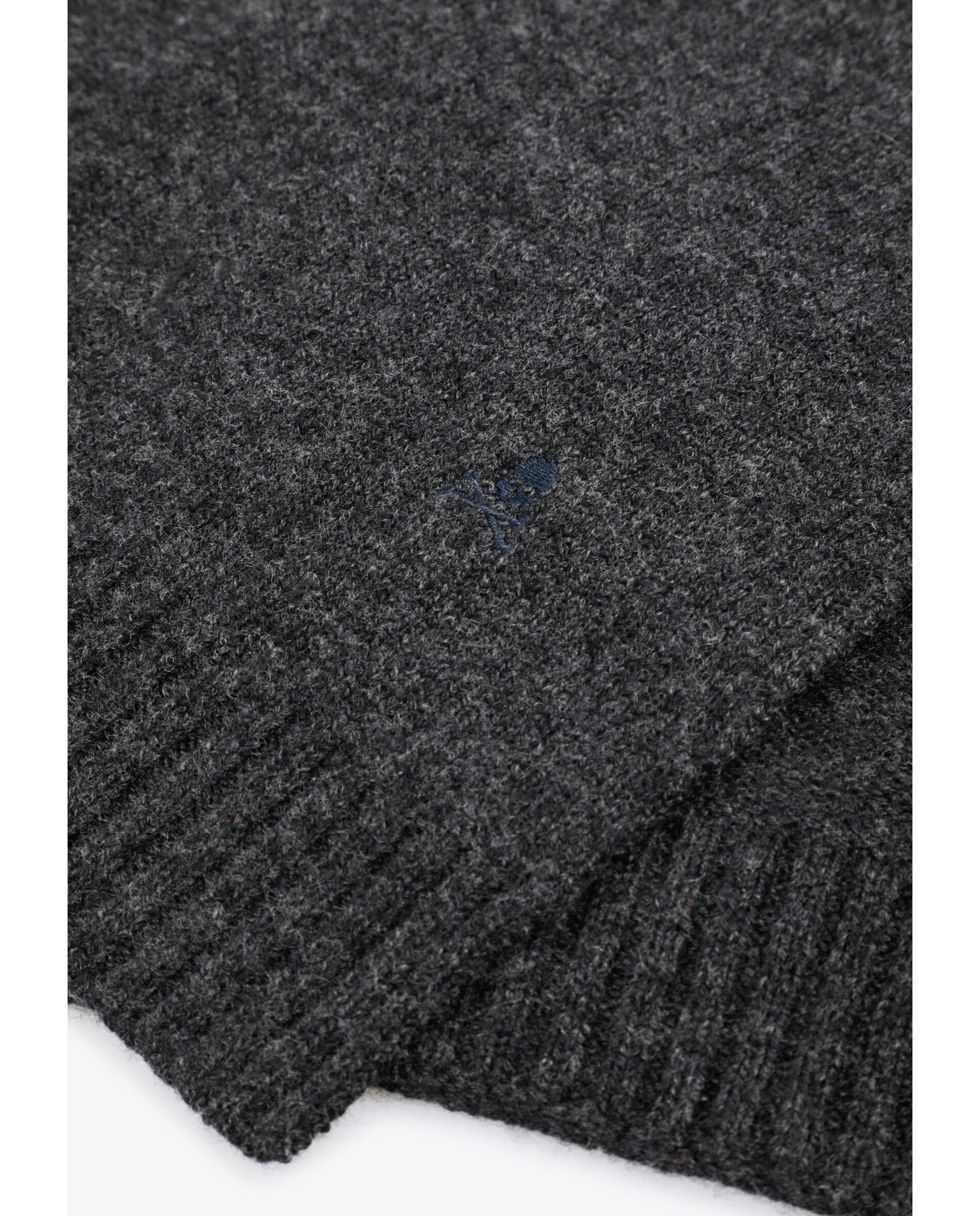 Cachecol de Malha Fina com Logo Bordado Cinzento-escuro-3