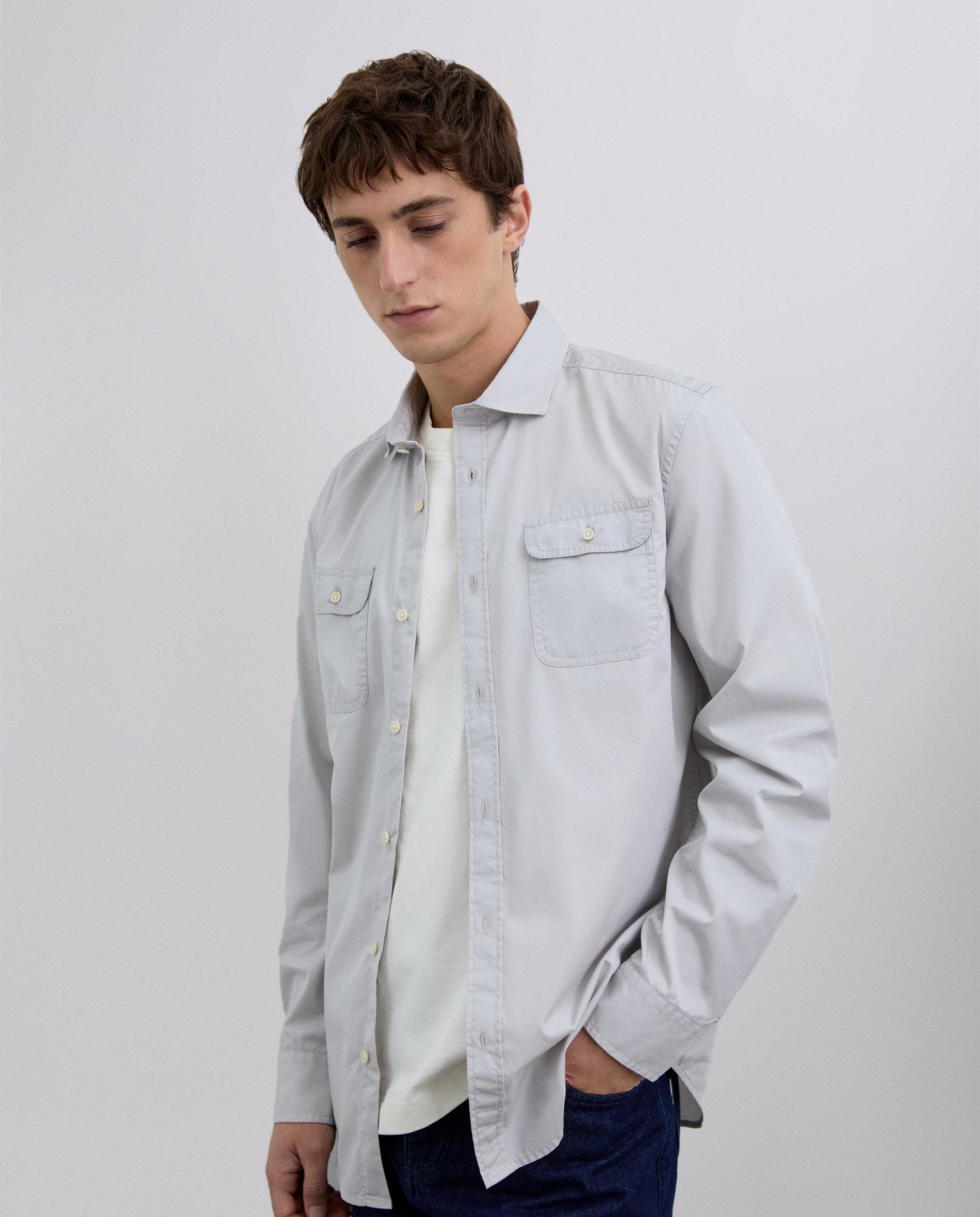 Imagem 0 de Camisa de Algodão com Bolsos com Aba