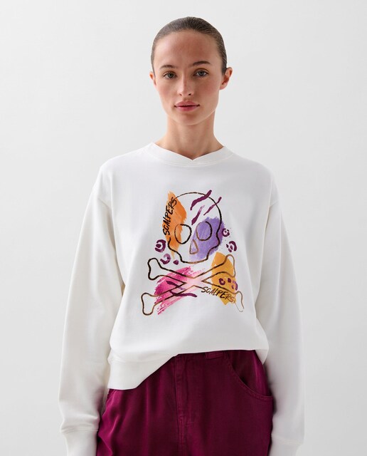 Imagem 0 de Sweatshirt de Algodão com Desenho Frontal