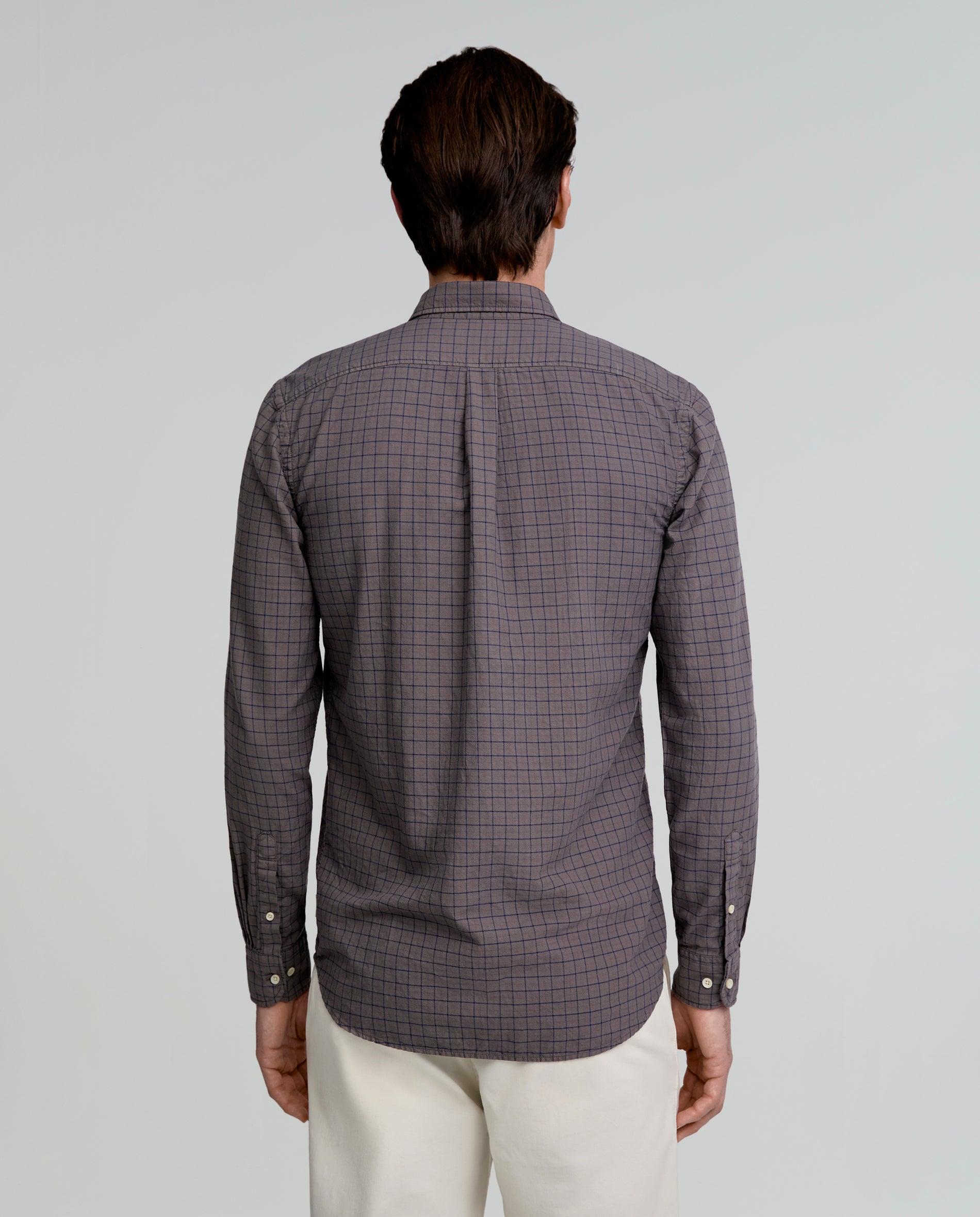 Camisa de Algodão com Corte Regular Fit Cinzento-2