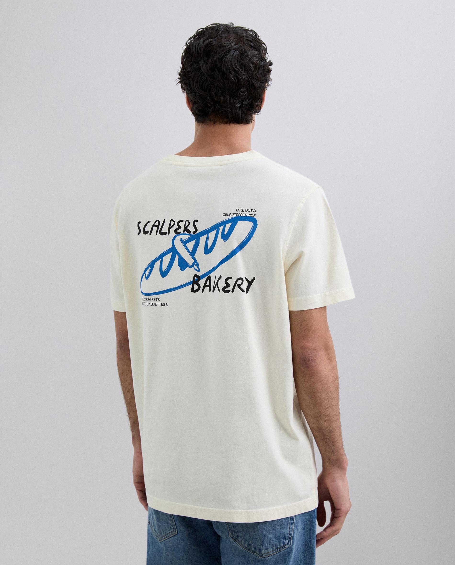 T-shirt de Manga Curta com Print no Peito e Costas e Corte Regular Fit Creme-2