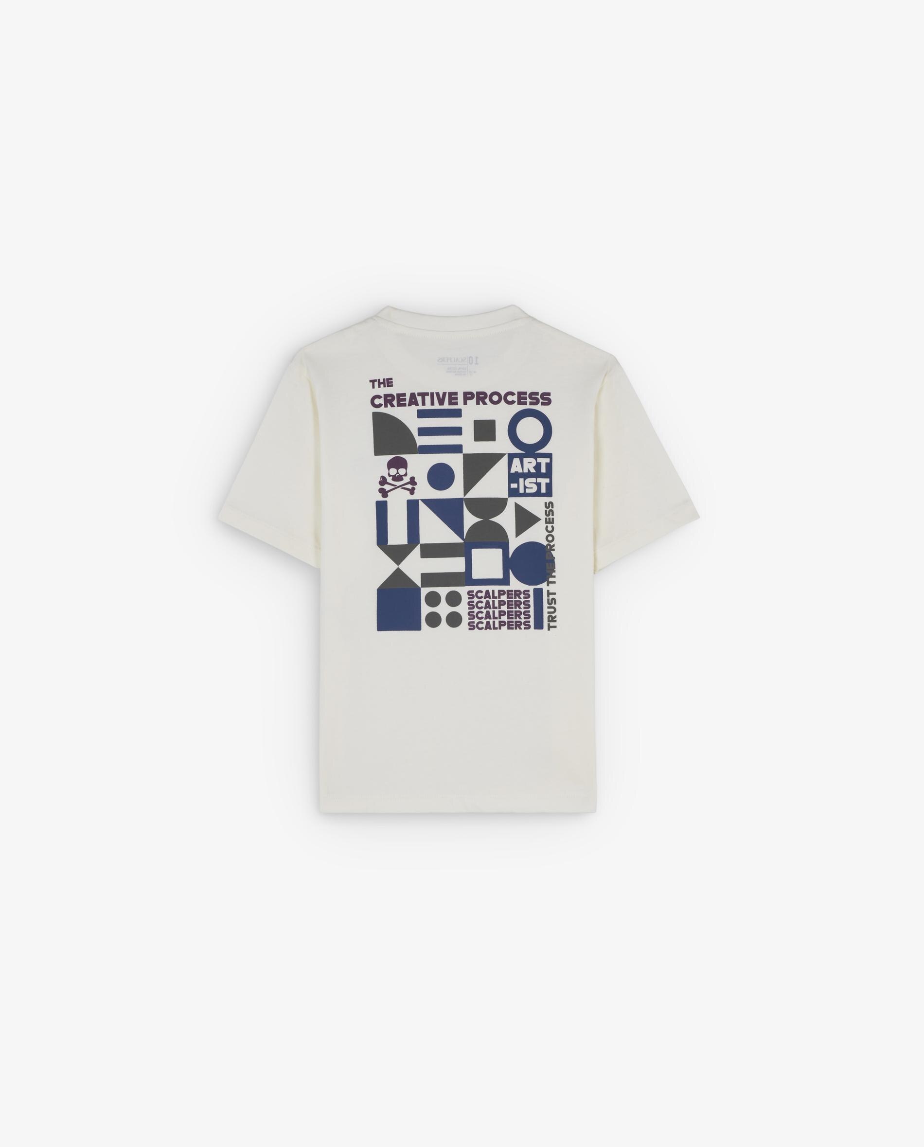 T-shirt Infantil de Algodão de Manga Curta Branco-5