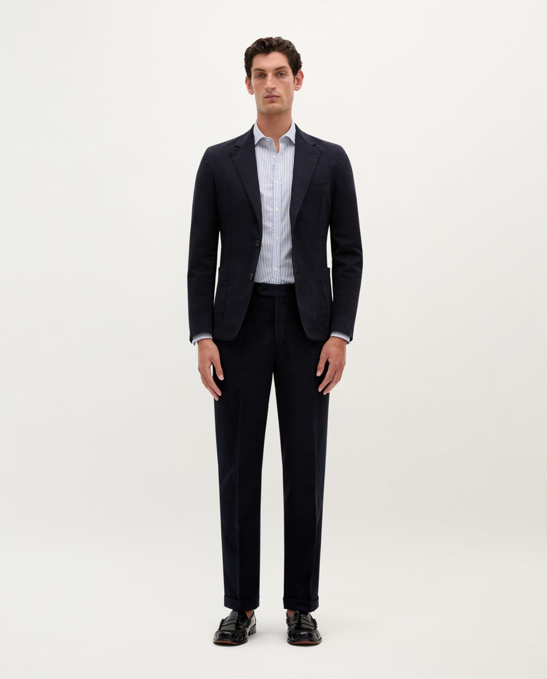 Blazer de Algodão Regular Fit Azul-marinho-3