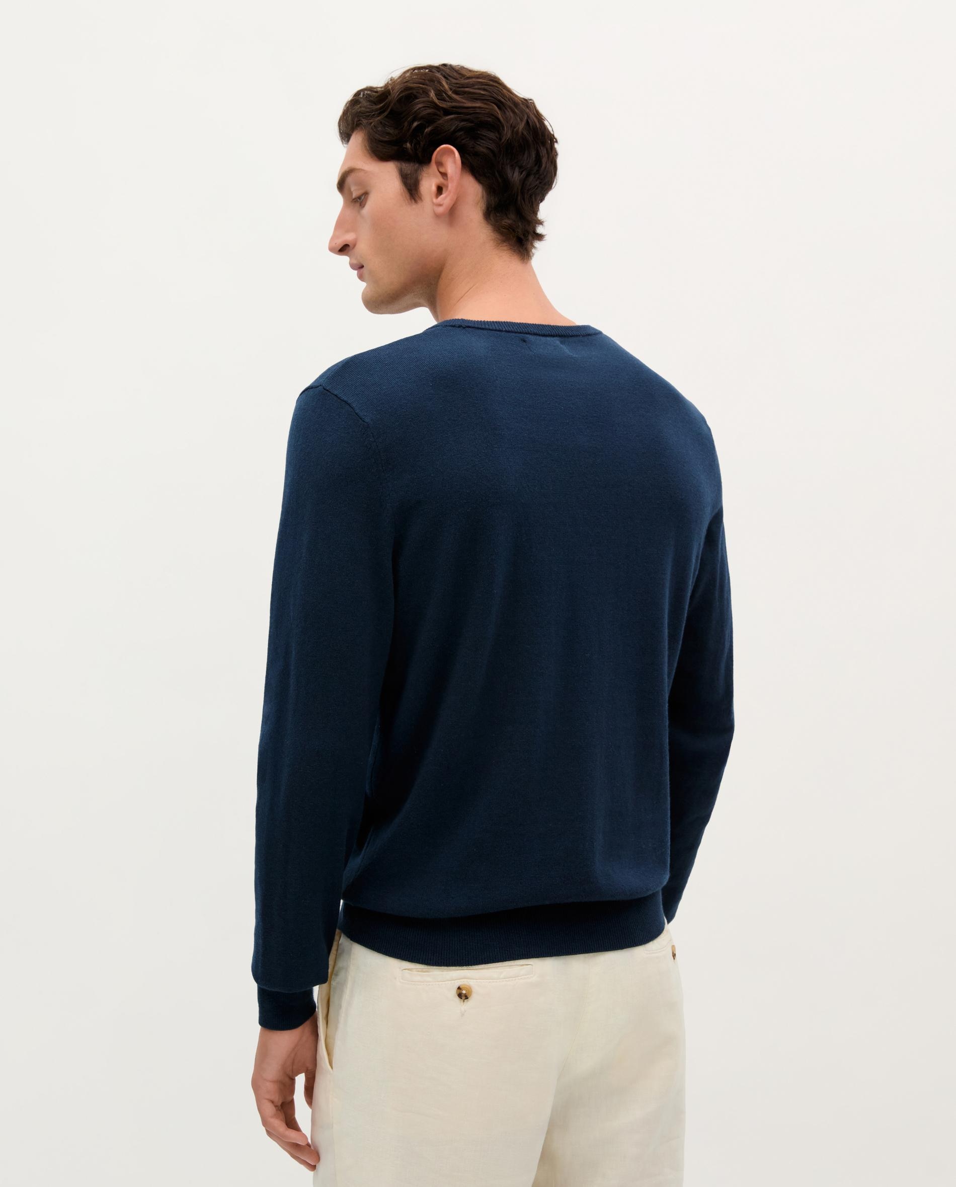 Camisola com Detalhe de Caveira Bordada Azul-escuro-4