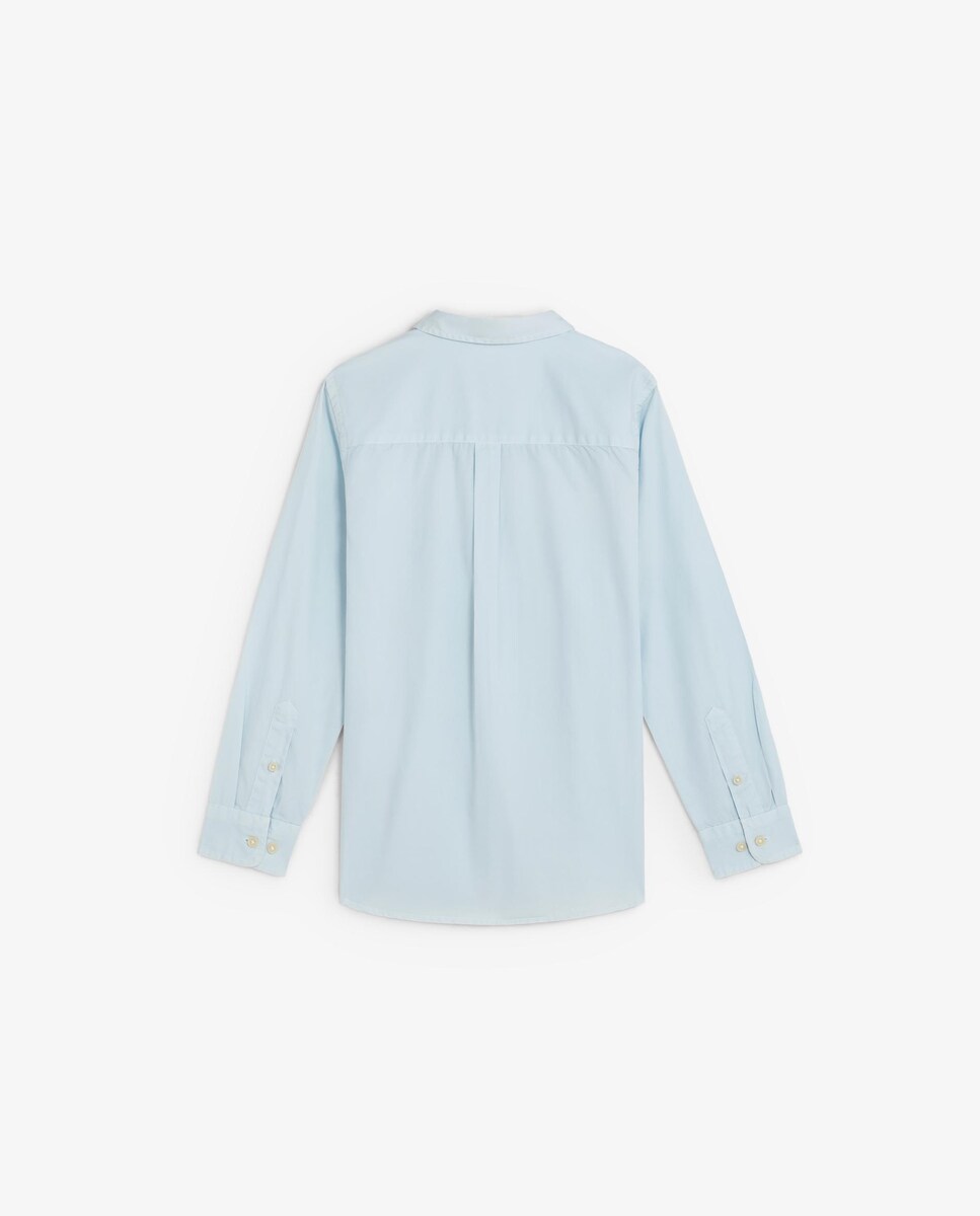 Camisa Lisa Regular Fit Azul-5