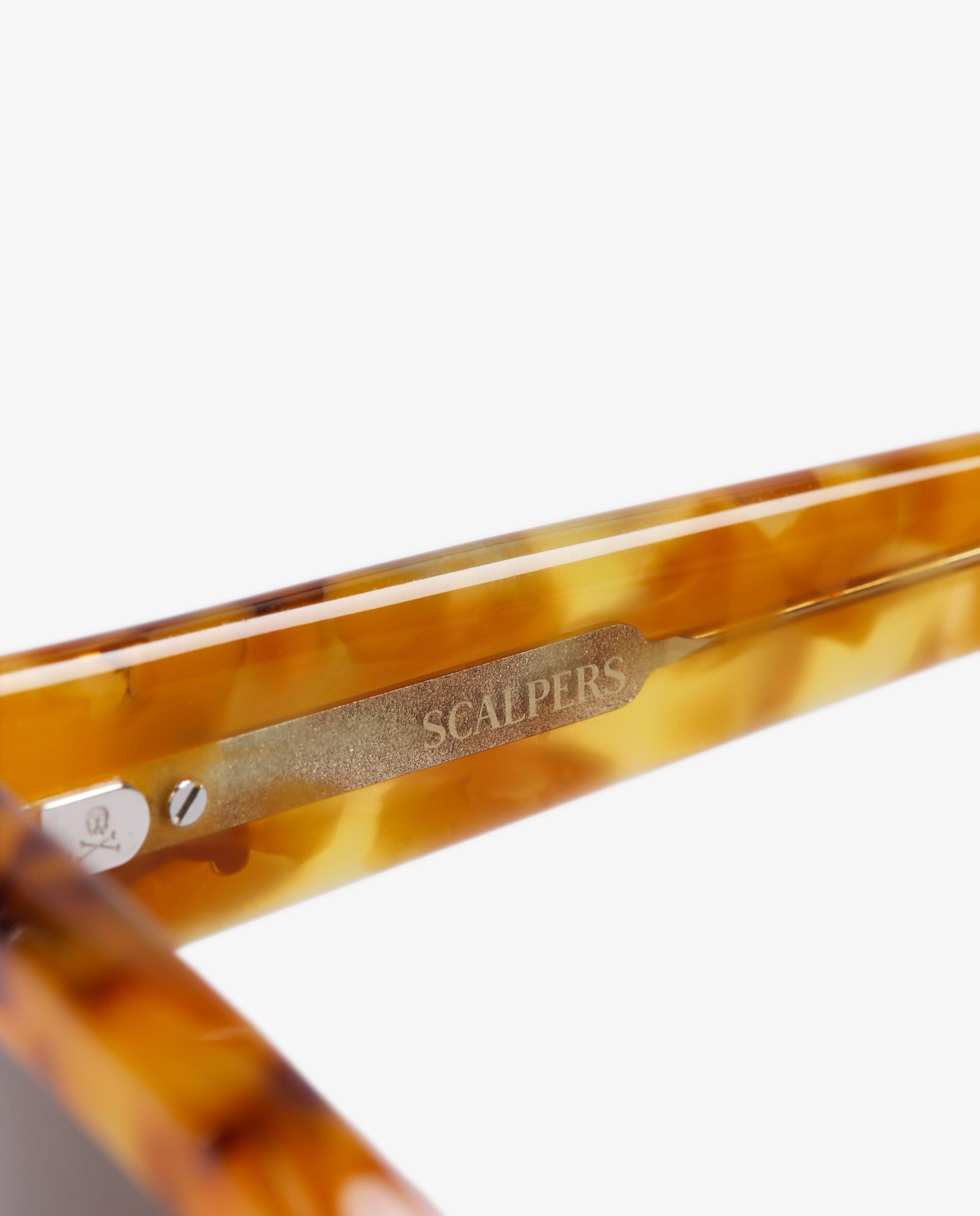 Óculos de Sol com Armação Quadrada em Acetato Castanho-claro-4