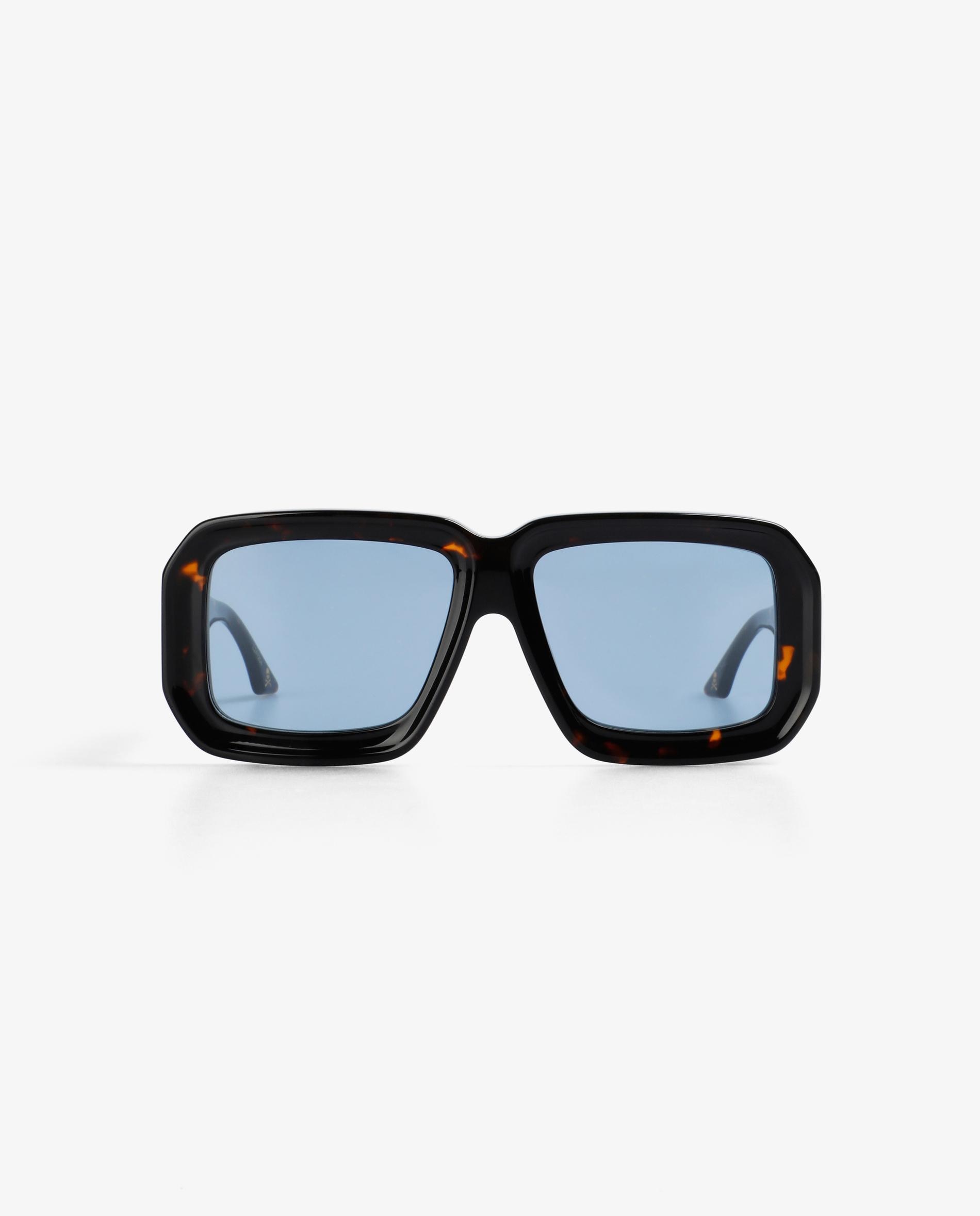 Óculos de Sol Quadrados com Lentes Azuis Preto-1