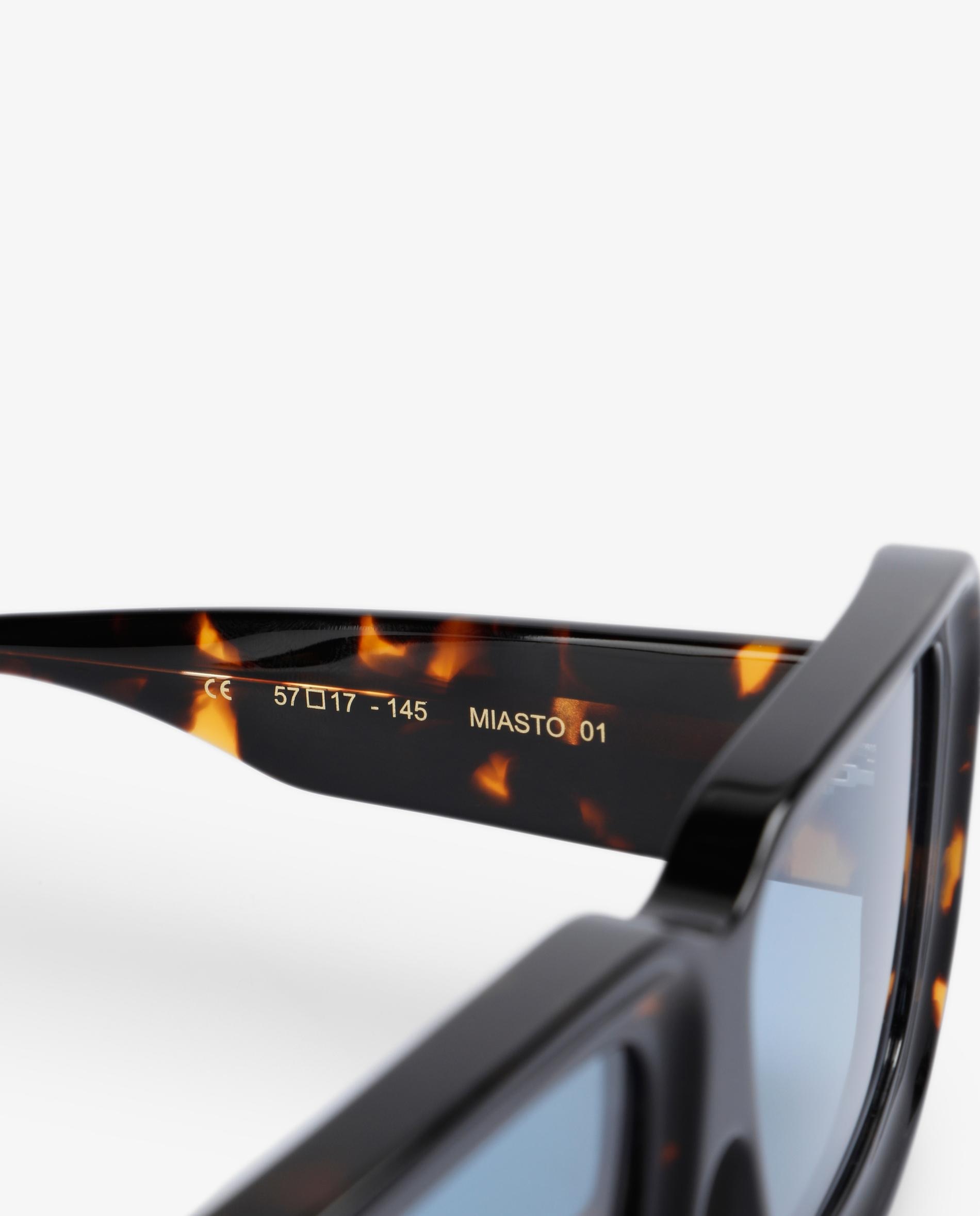 Óculos de Sol Quadrados com Lentes Azuis Preto-5