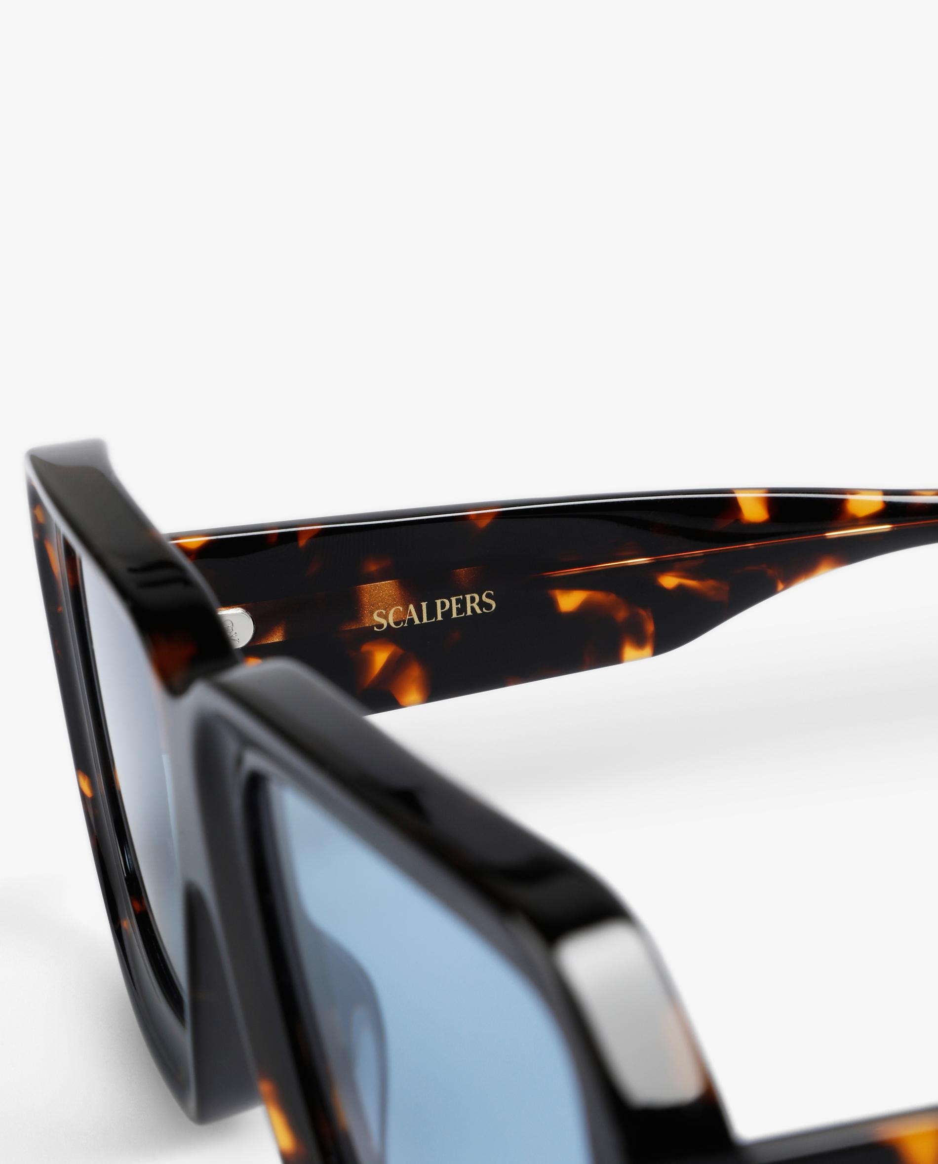 Óculos de Sol Quadrados com Lentes Azuis Preto-6
