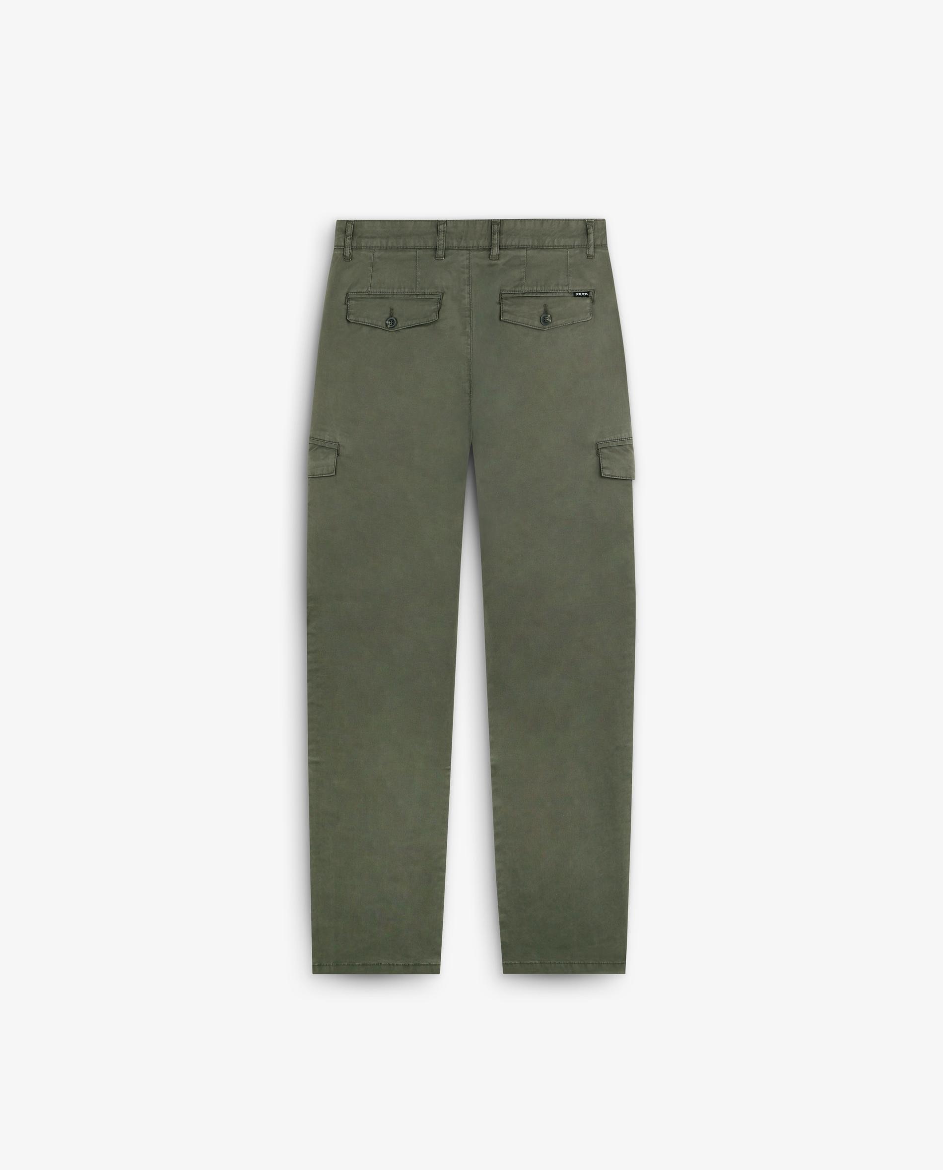 Calças Cargo Regular Fit com Bolsos Posteriores Verde-militar-8