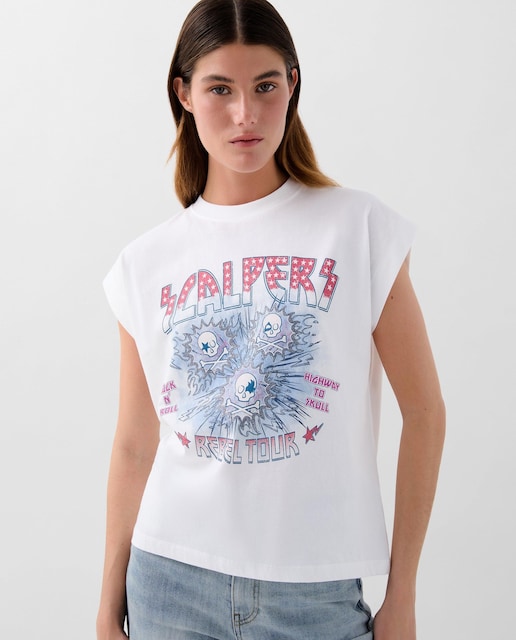 Imagem 0 de T-shirt de Algodão com Estampado Frontal