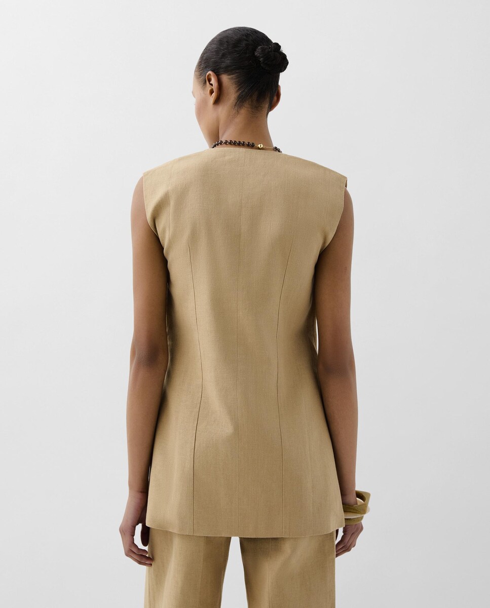 Colete Formal com Fecho Cruzado Camel-2