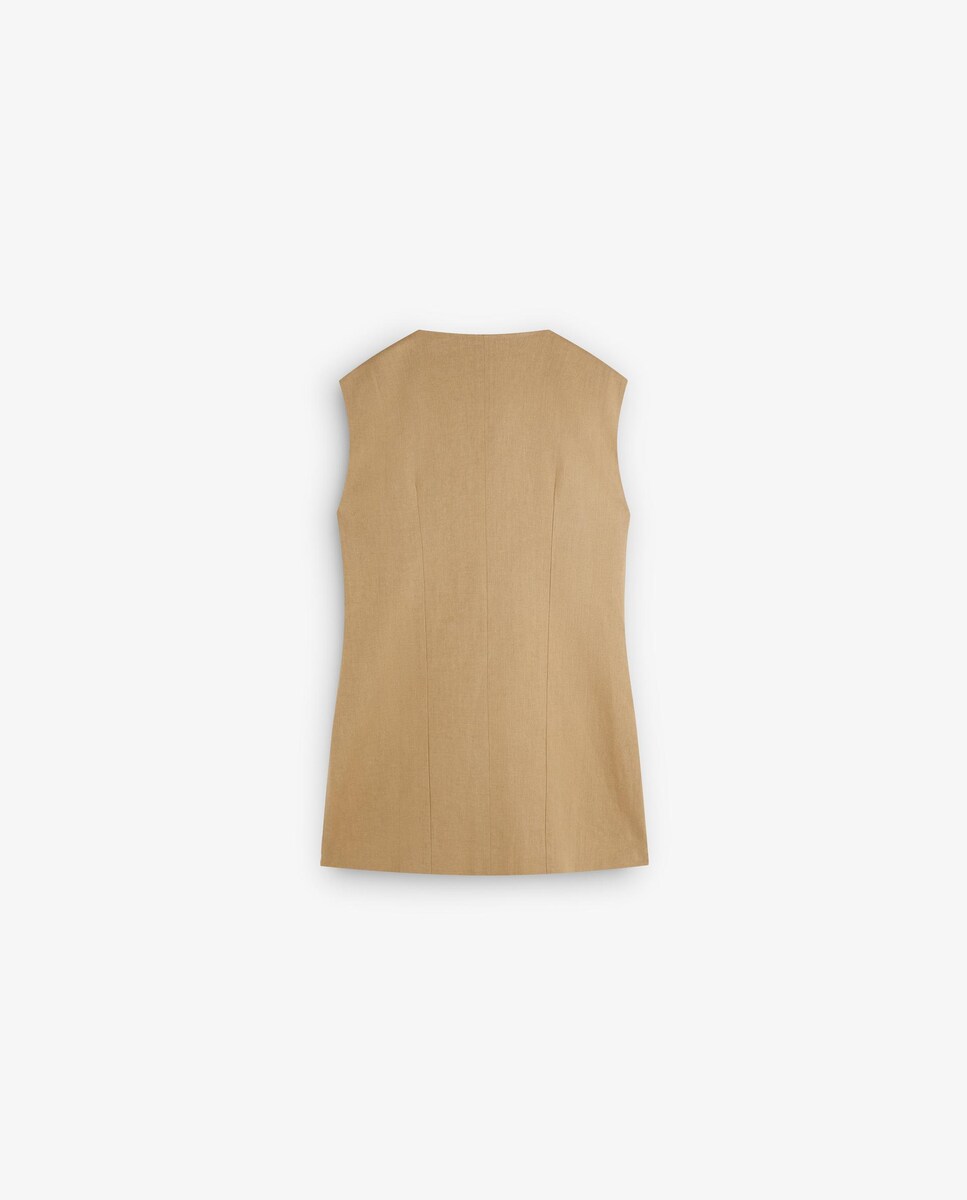 Colete Formal com Fecho Cruzado Camel-6