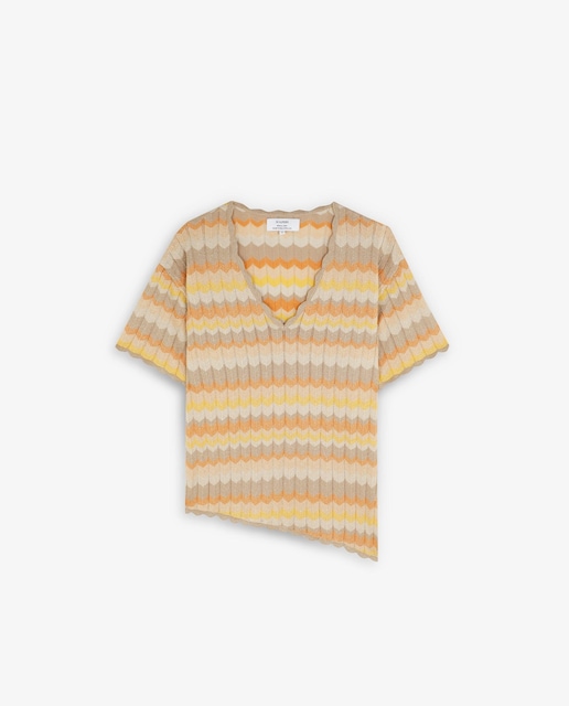 Imagem 0 de T-shirt de Malha com Bainha Assimétrica