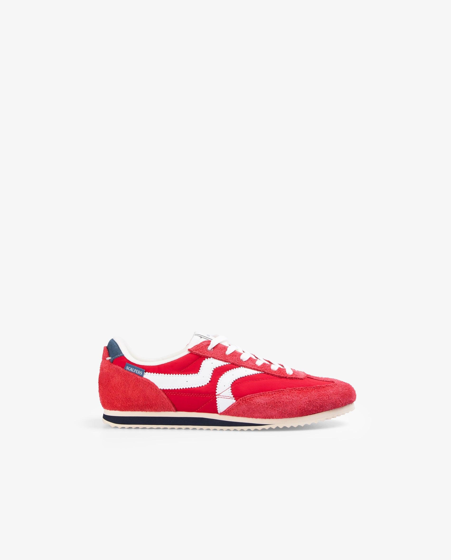 Sapatilhas Retro com Atacadores e Sola Fina Vermelho-1