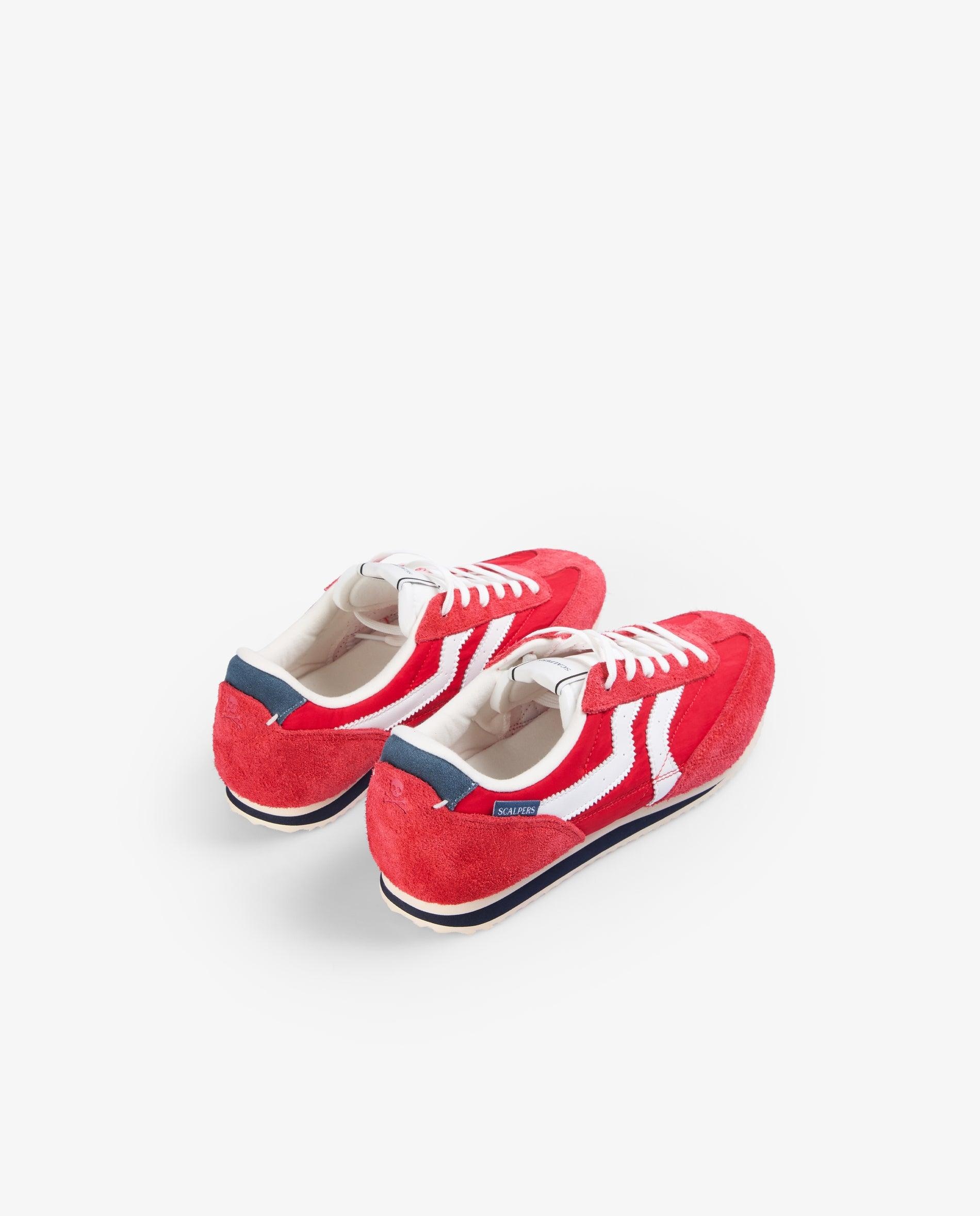 Sapatilhas Retro com Atacadores e Sola Fina Vermelho-3