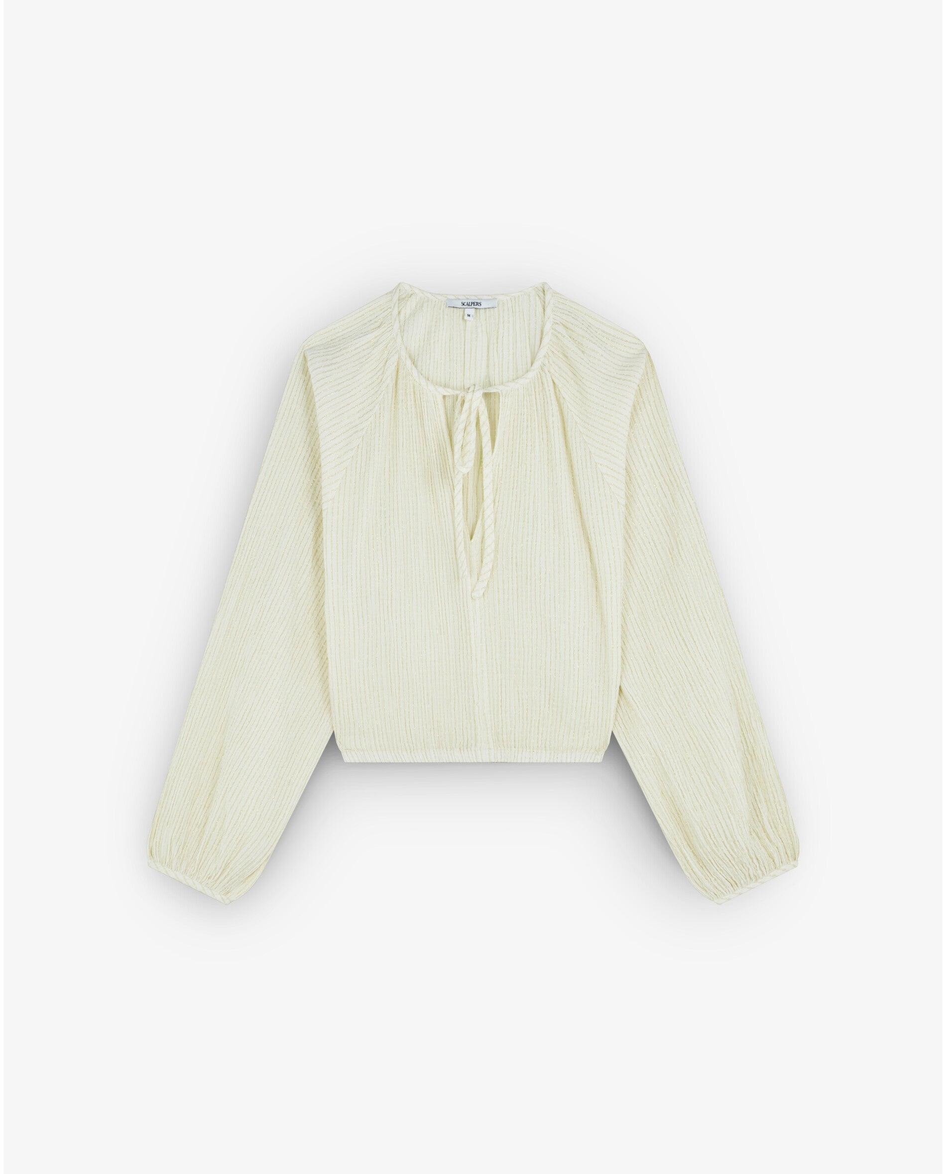 Blusa Curta com Punhos Elásticos Cru-6