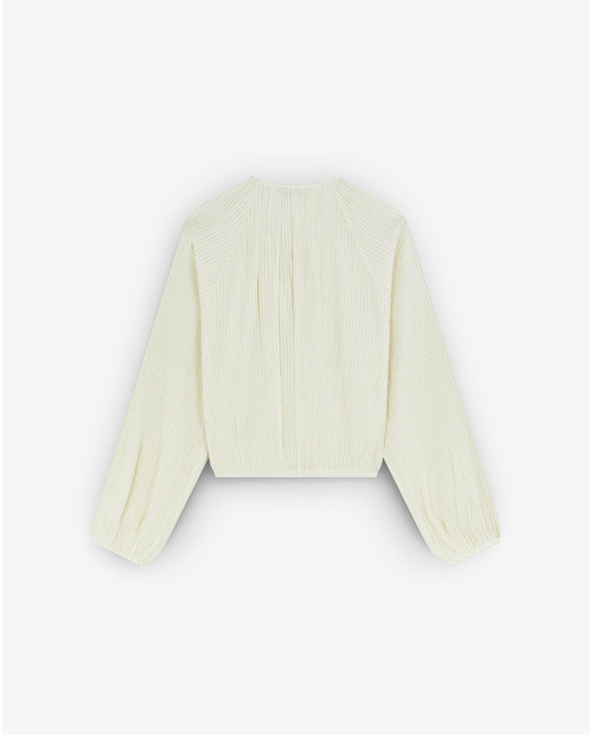 Blusa Curta com Punhos Elásticos Cru-7