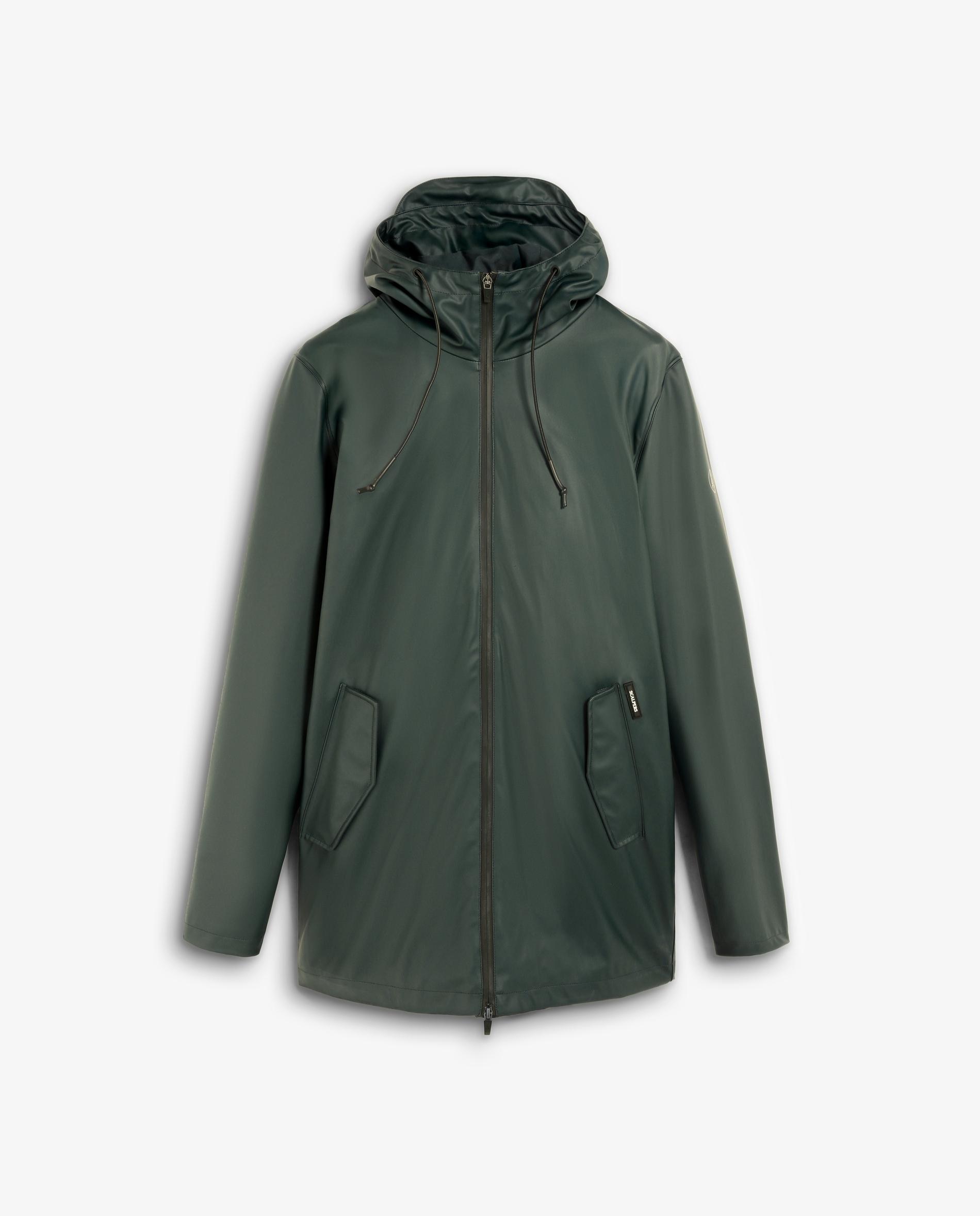 Chuva Waterproof com Capuz Ajustável Verde-militar-5